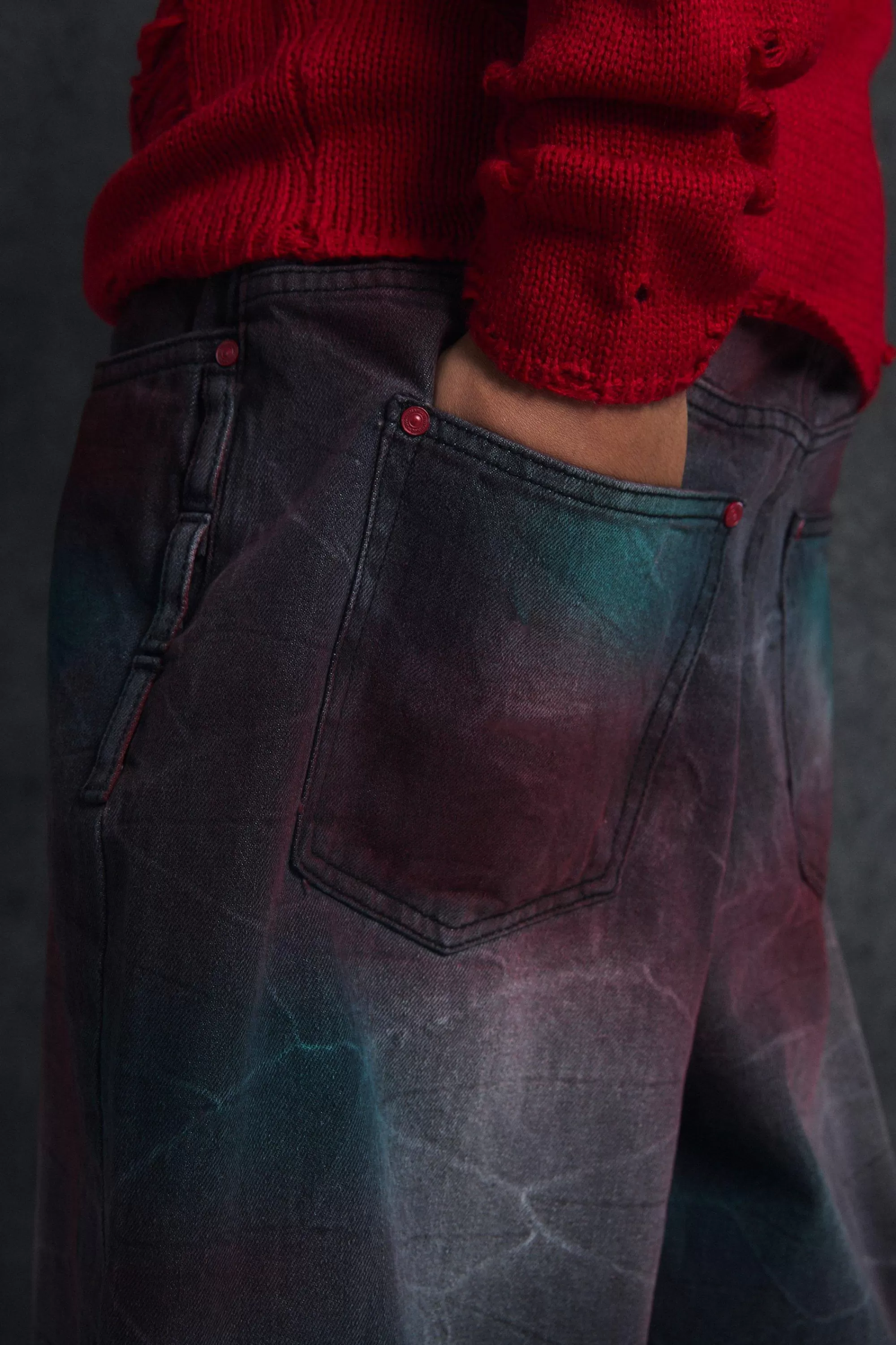 boohooMAN Trippie d Long Line Extreme Washed Denim Jorts | UK