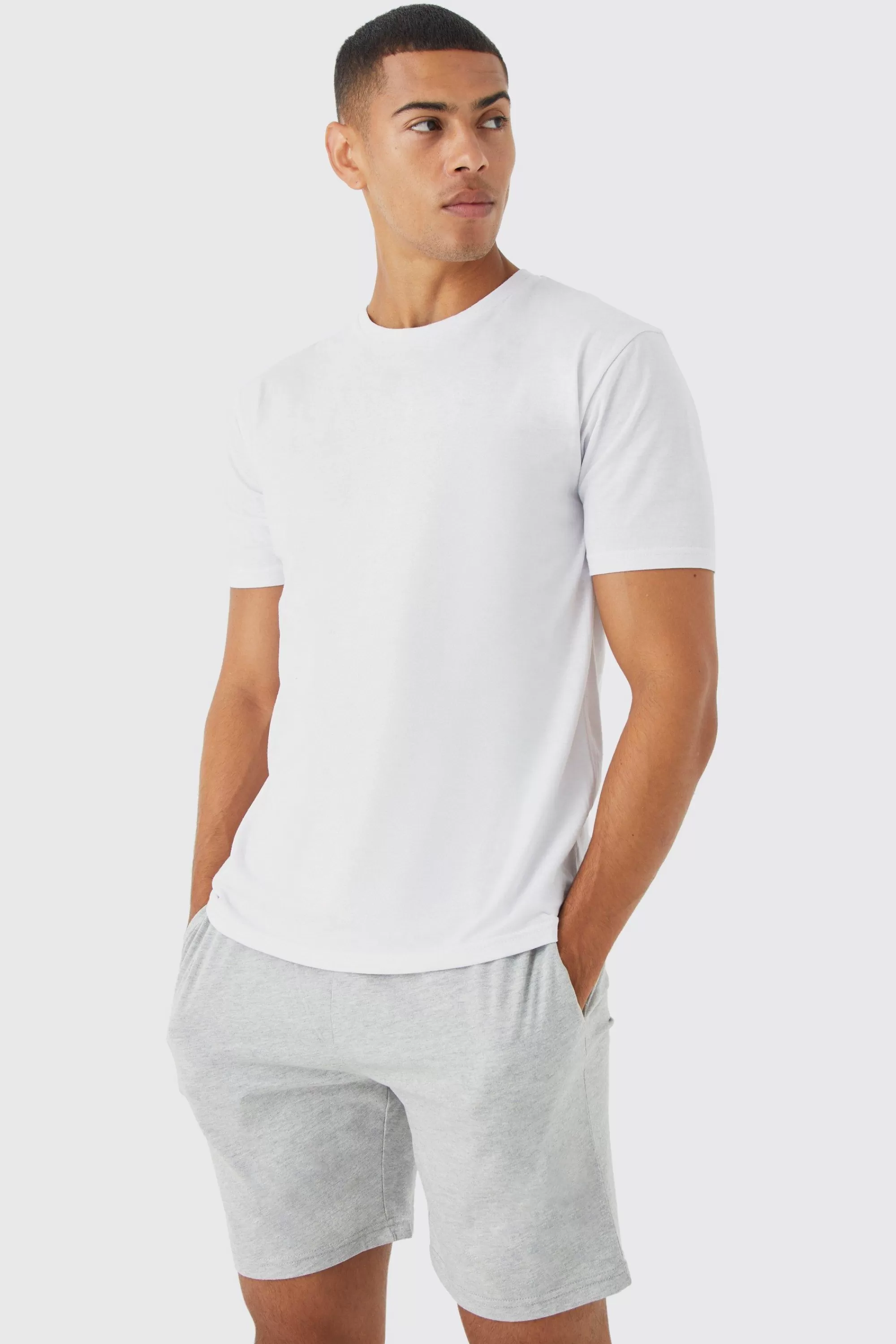 boohooMAN T-shirt & Short Lounge Set | UK
