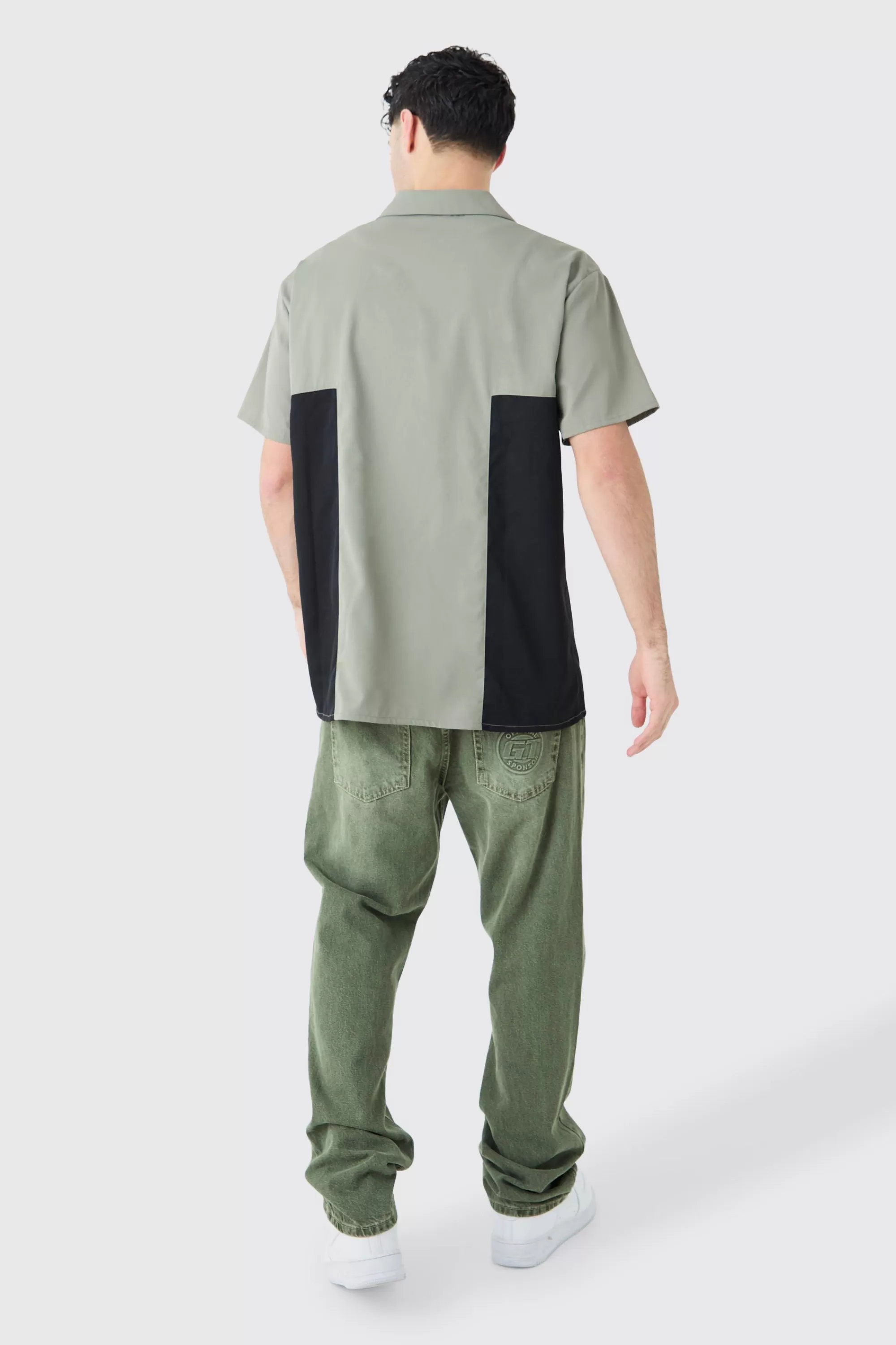 boohooMAN Twill Short Sleeve Gusset Detail Shirt | UK