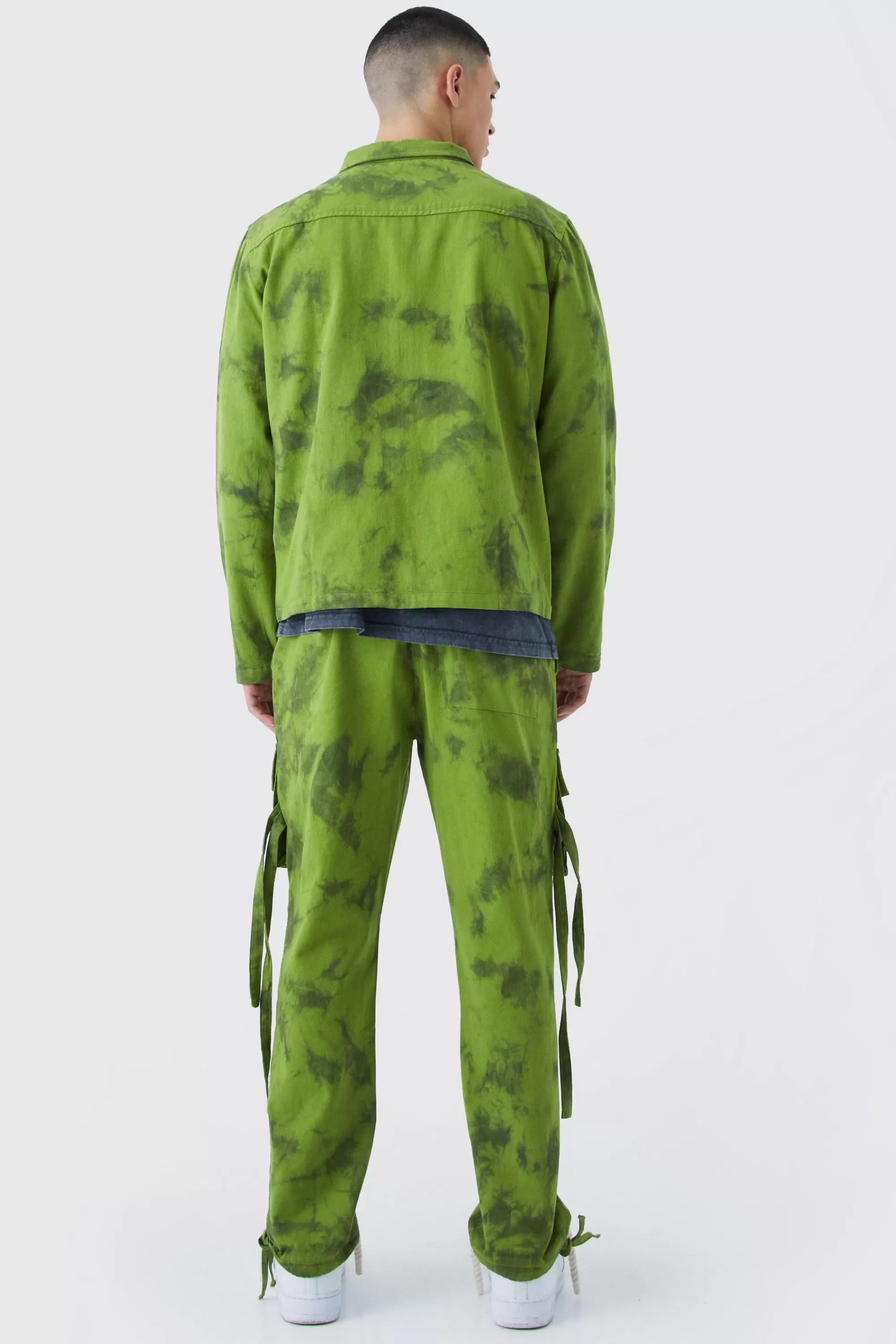 boohooMAN Twill Tie Dye Harrington Jacket | UK