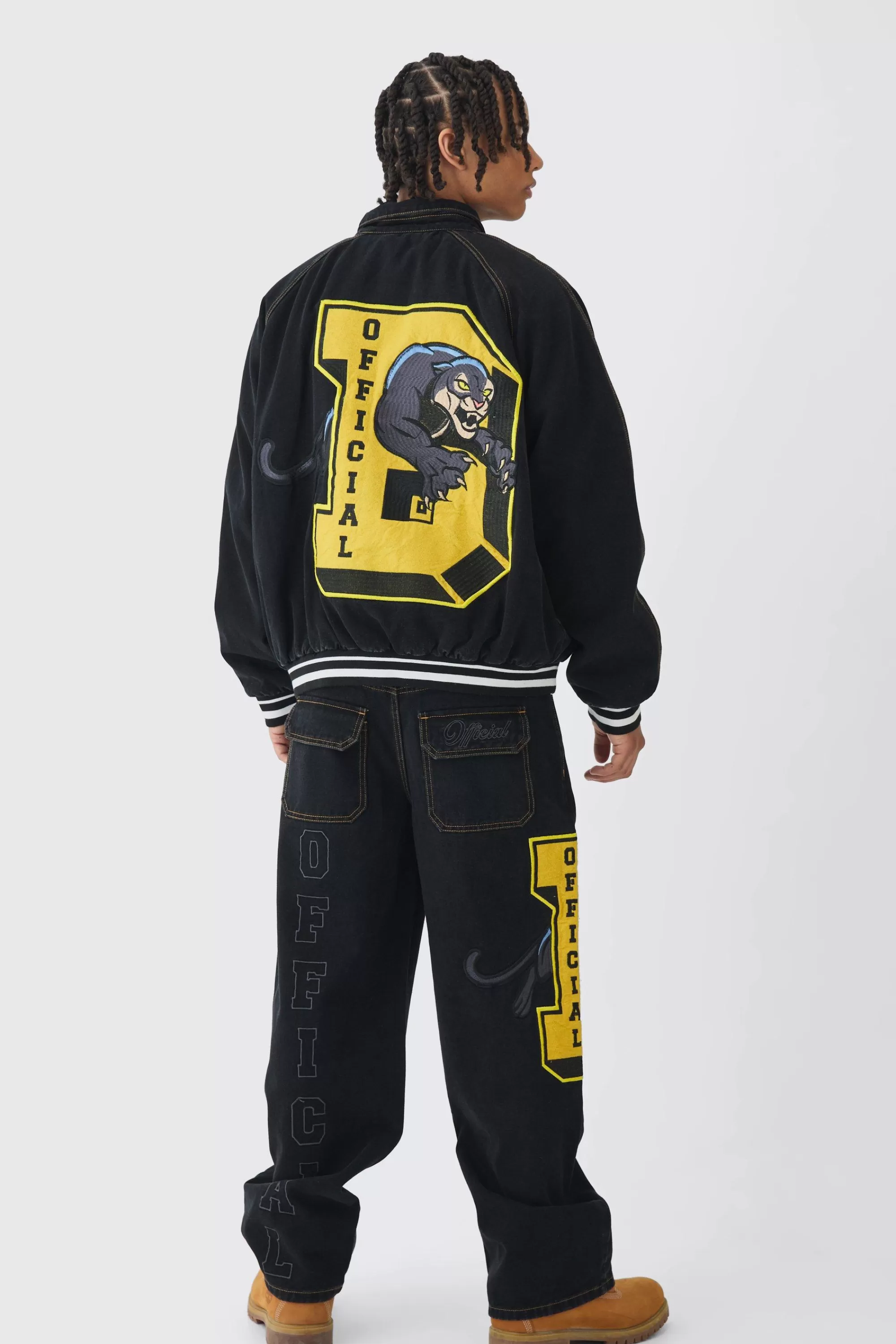 boohooMAN Varsity Applique Set | UK