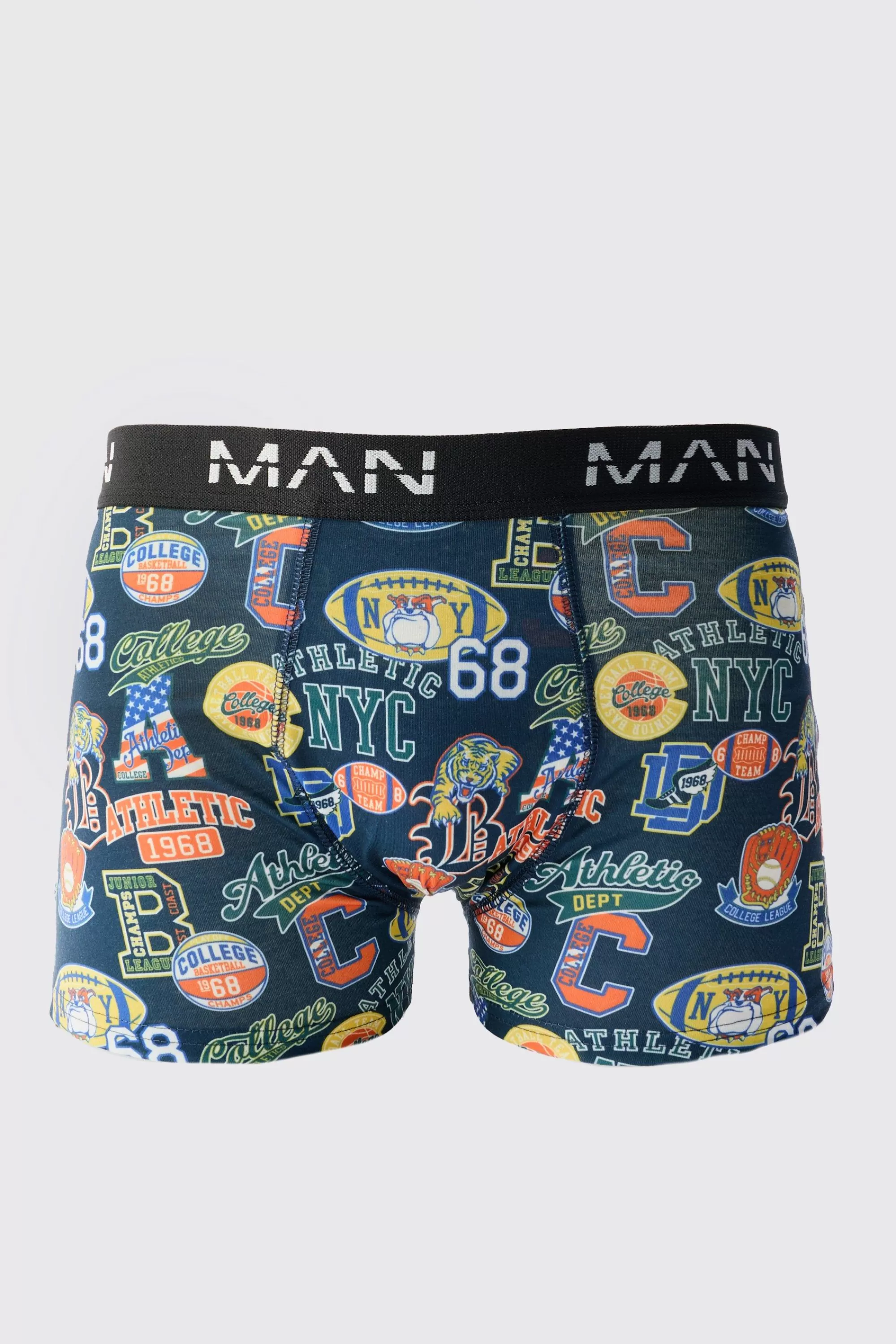 boohooMAN Varsity Print Boxers | UK