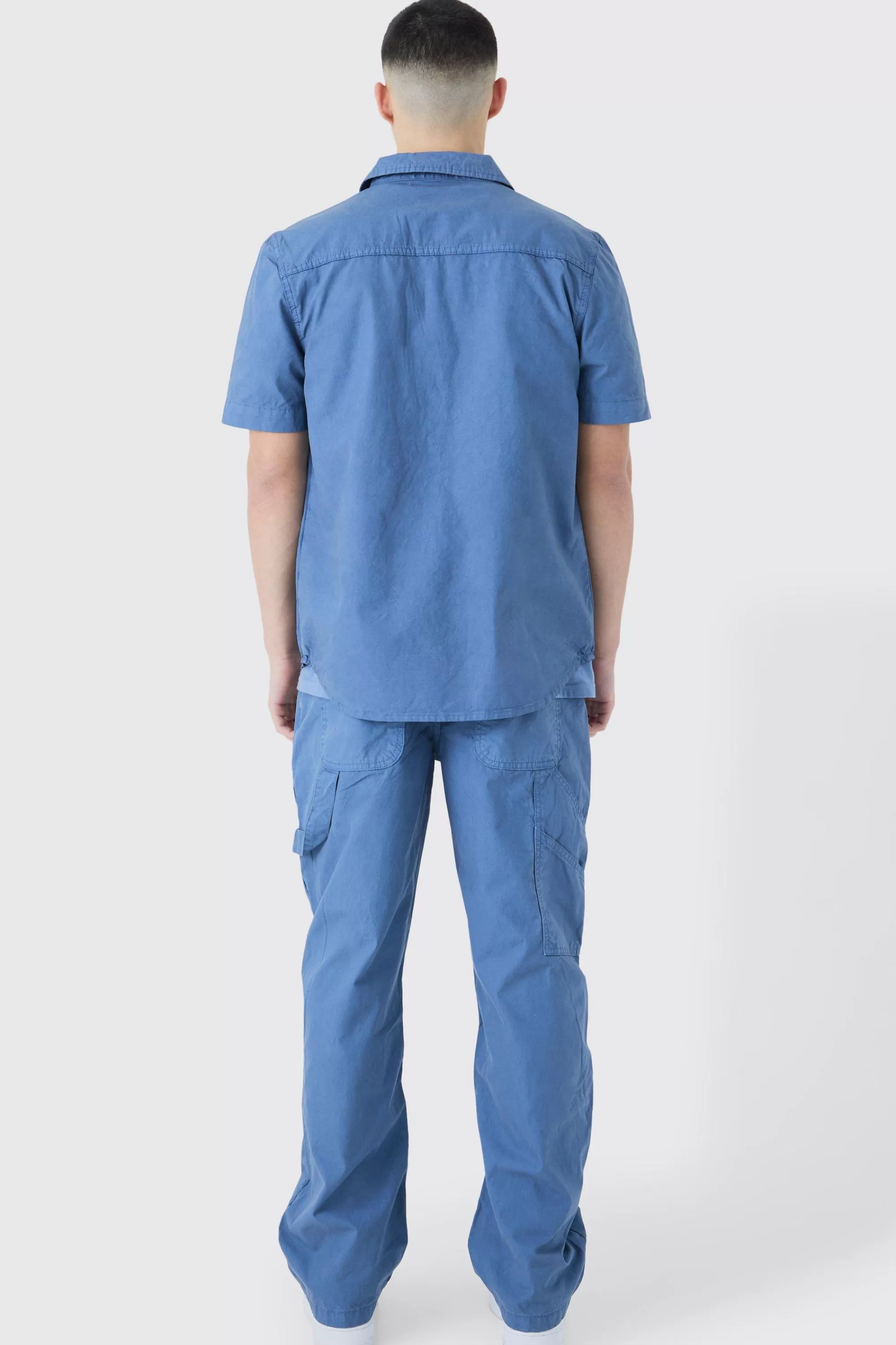 boohooMAN Washed Short Sleeve Twill Shirt | UK