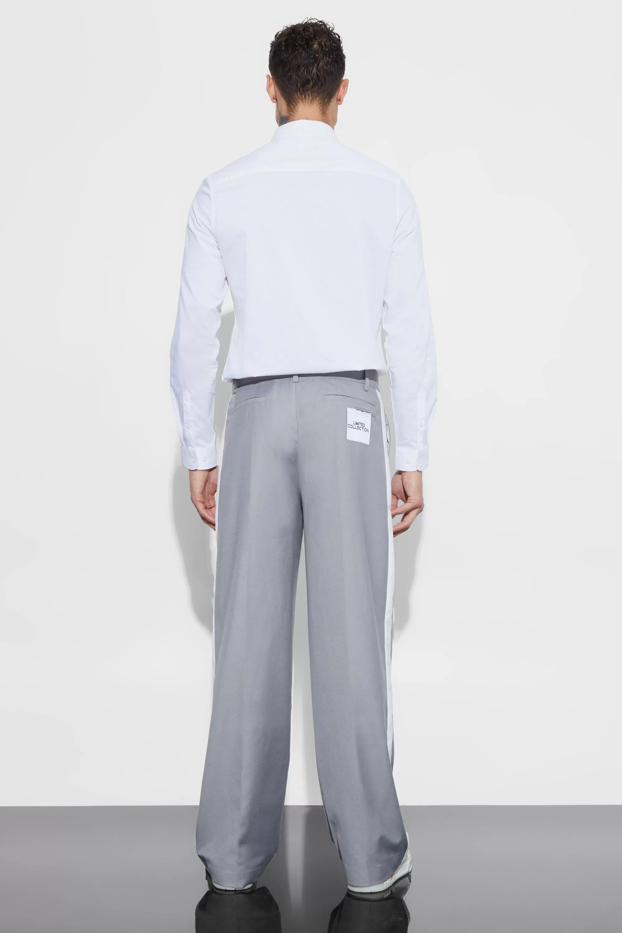 boohooMAN Wide Fit Double Waistband Trouser | UK