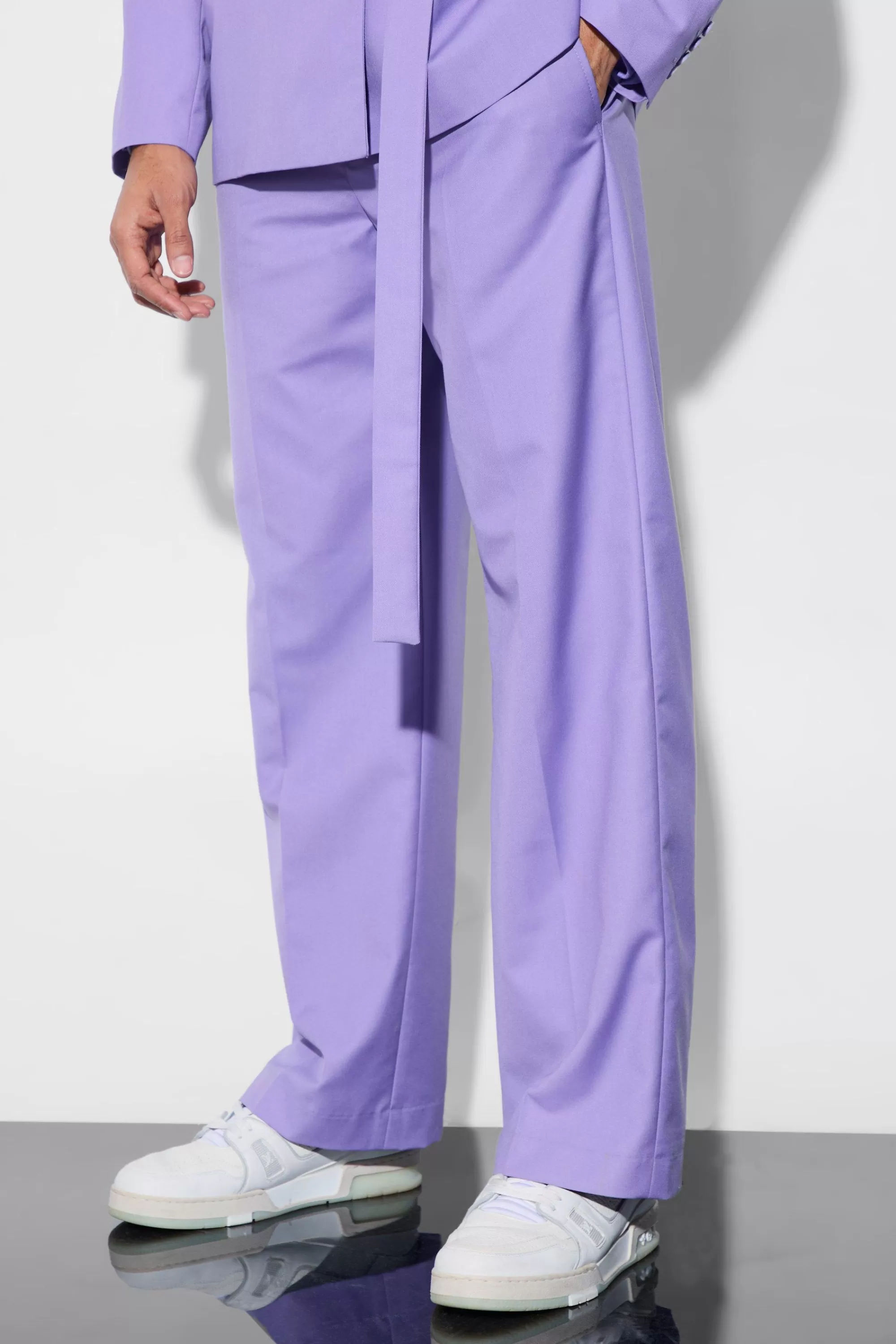 boohooMAN Wide Fit Suit Trousers | UK