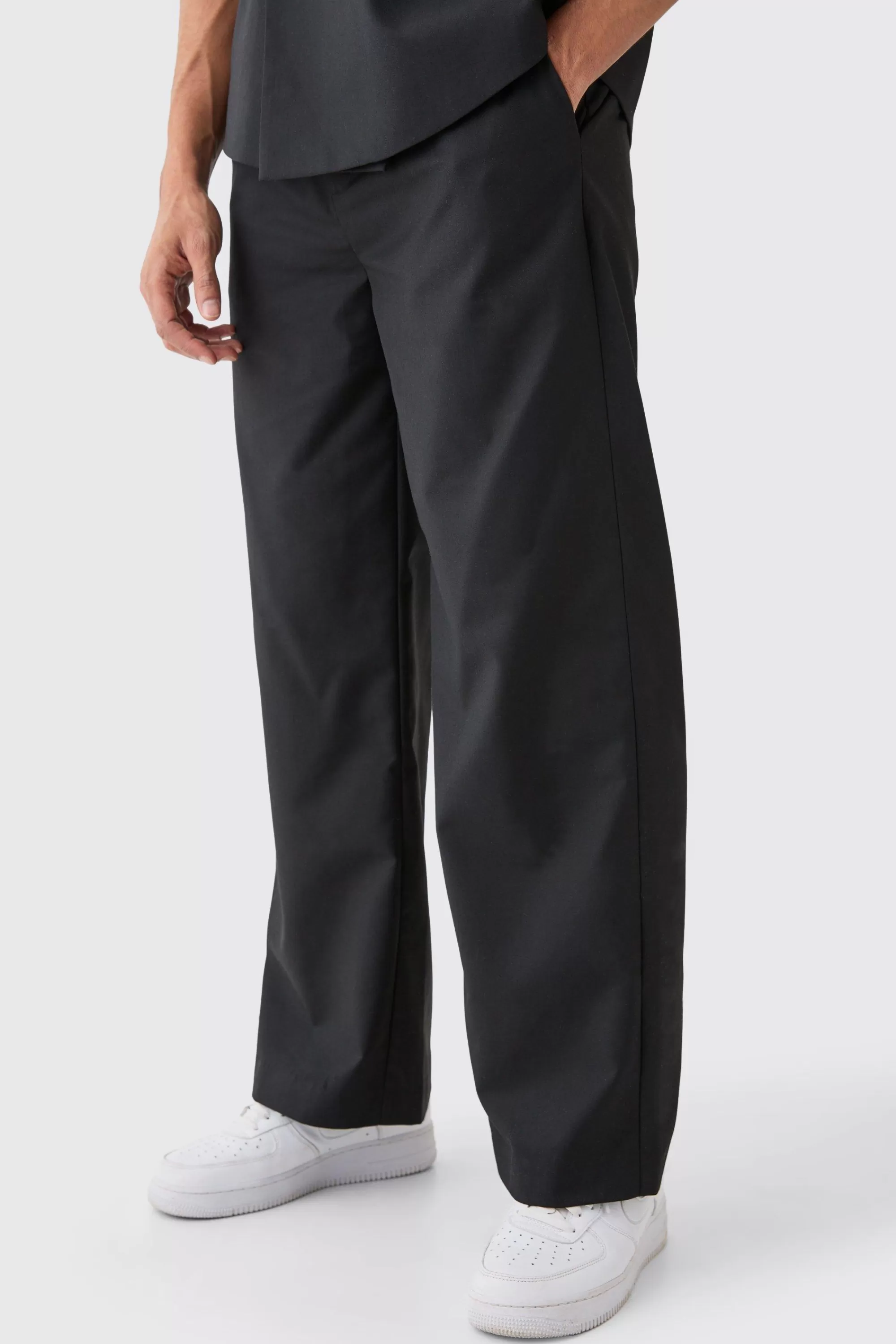 boohooMAN Wide Leg Tailored Trousers | UK