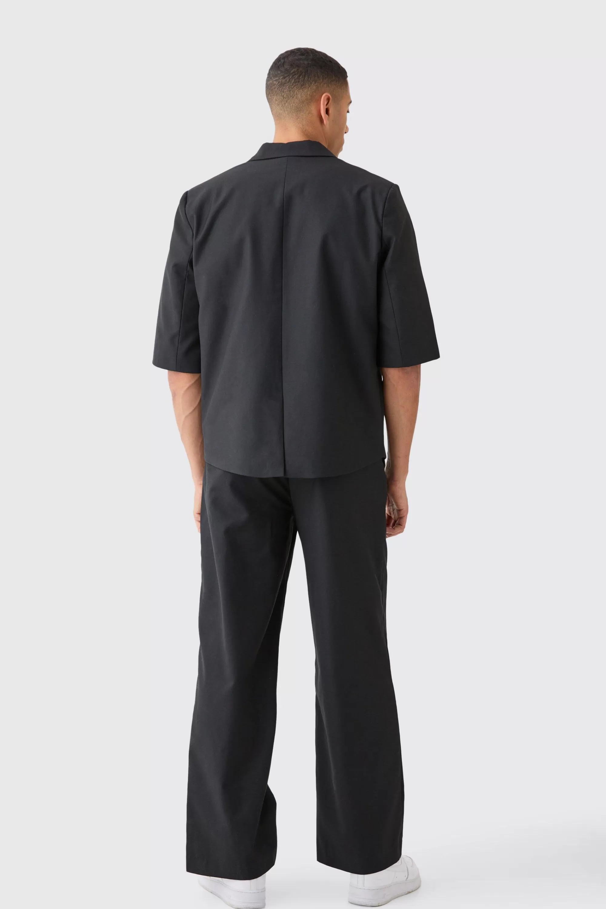 boohooMAN Wide Leg Tailored Trousers | UK