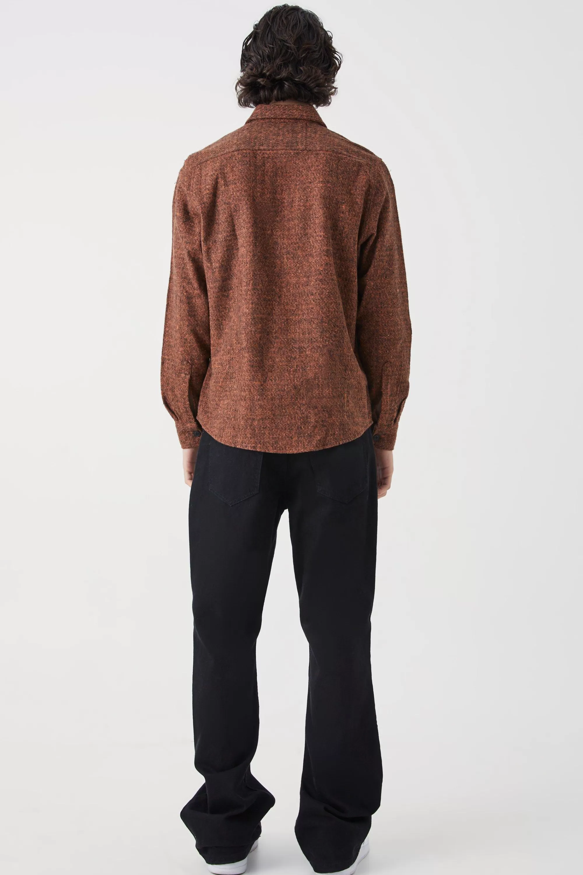 boohooMAN Wool Look Melton Button Through Overshirt | UK