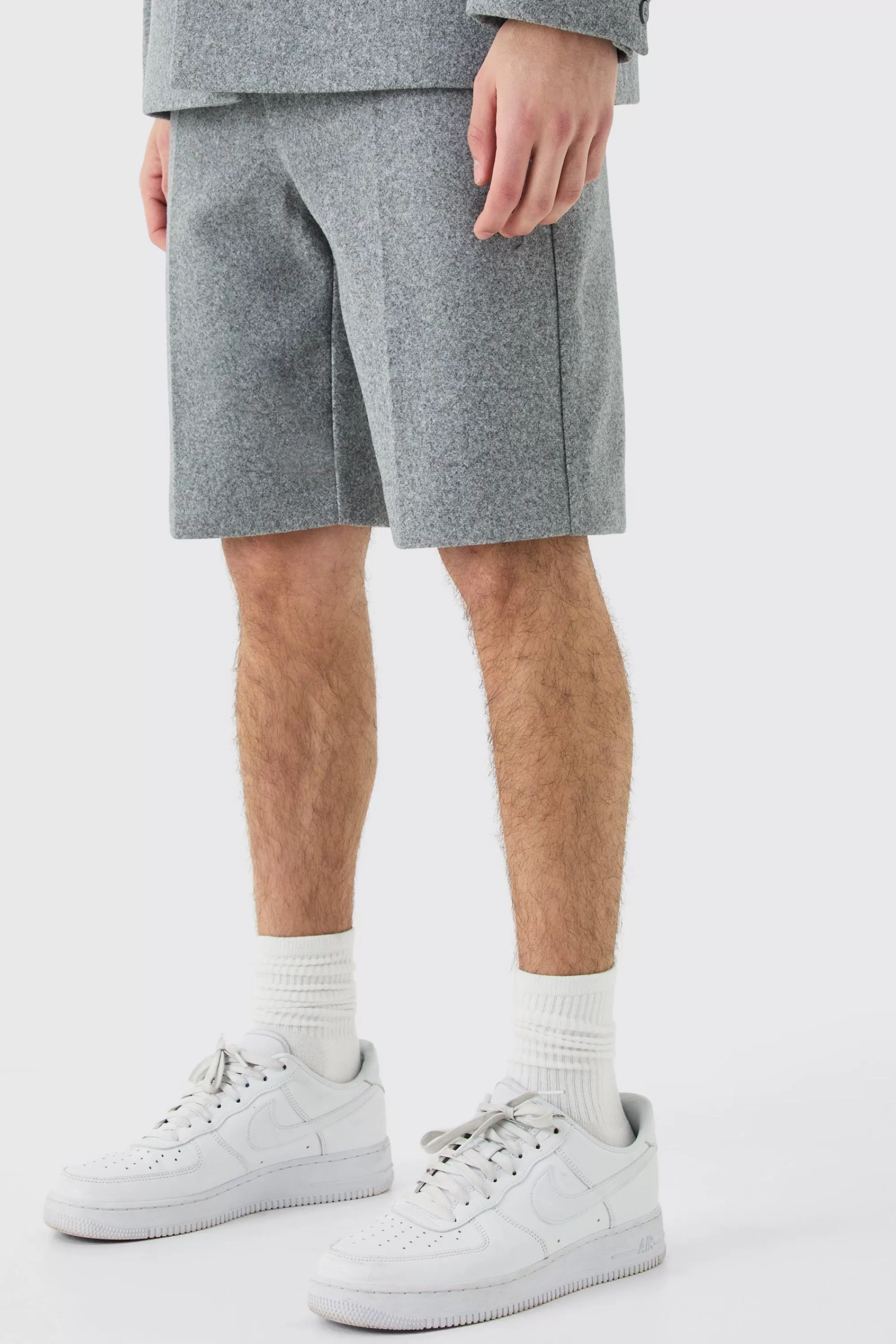 boohooMAN Wool Look Tailored Shorts | UK