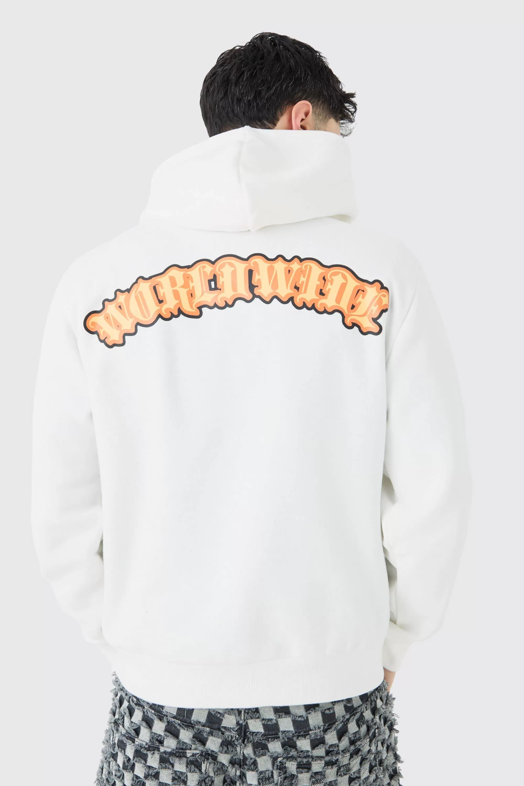 boohooMAN Worldwide Back Print Hoodie | UK