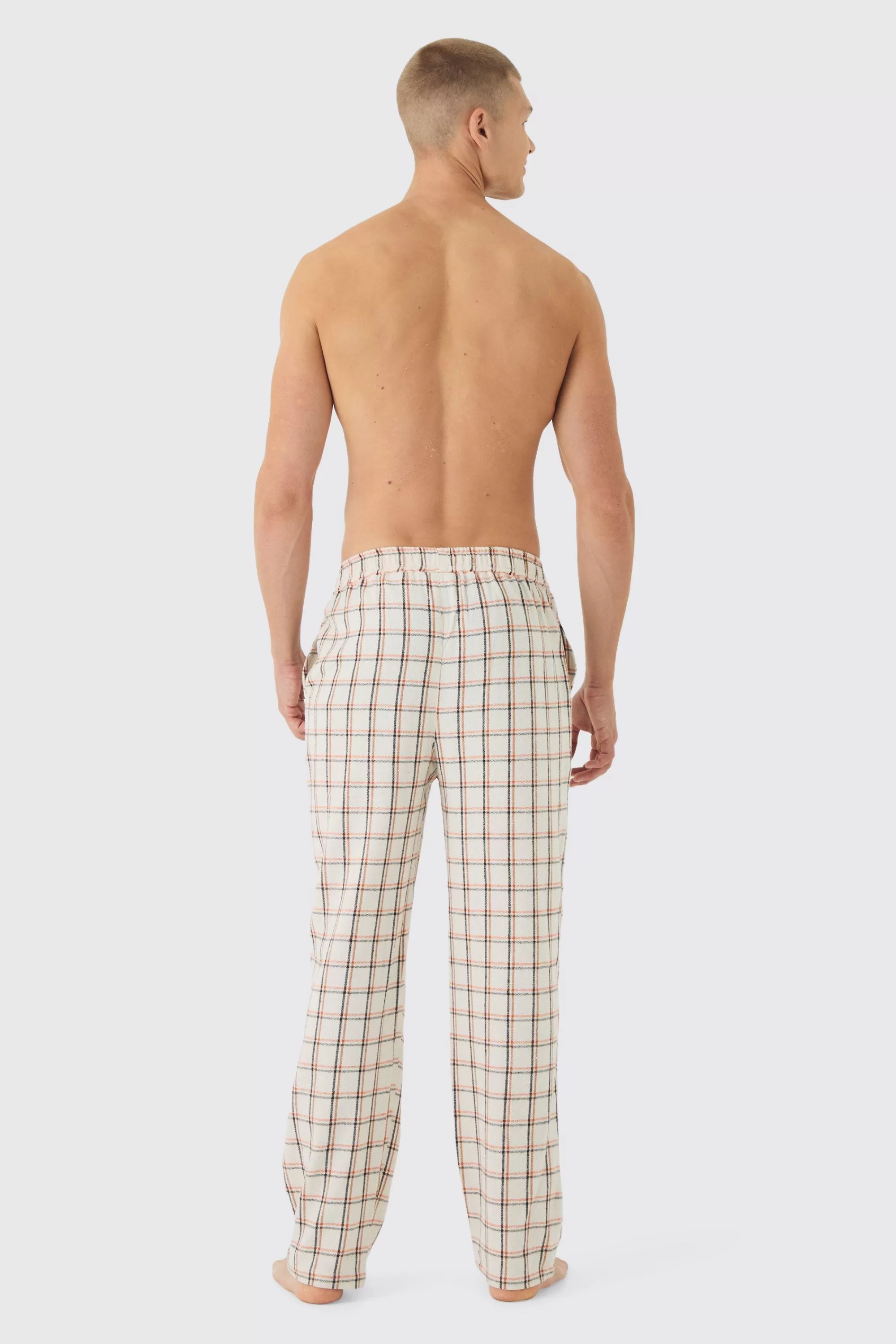 boohooMAN Woven Check Lounge Bottoms | UK