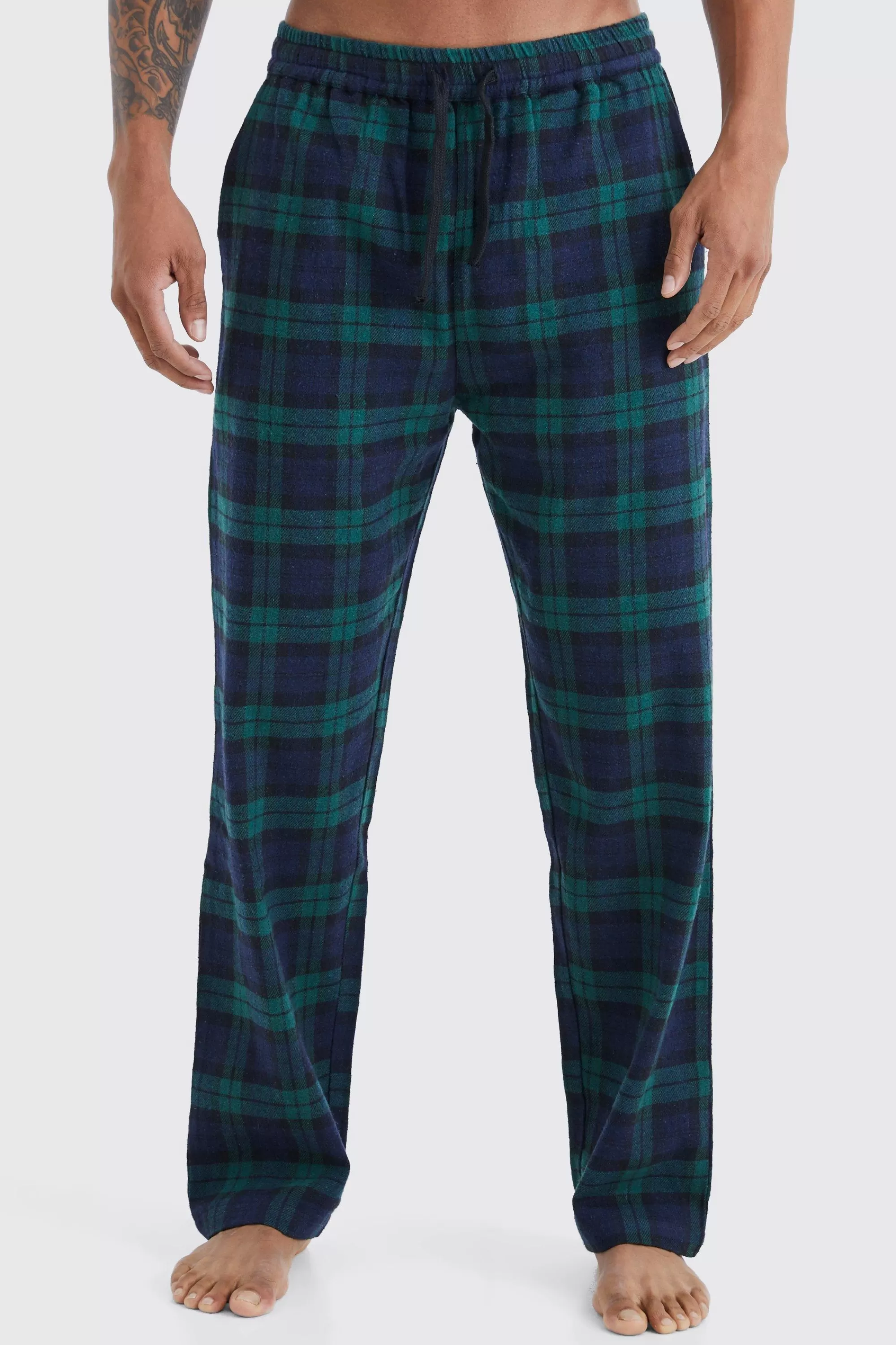 boohooMAN Woven Check Loungewear Pants | UK