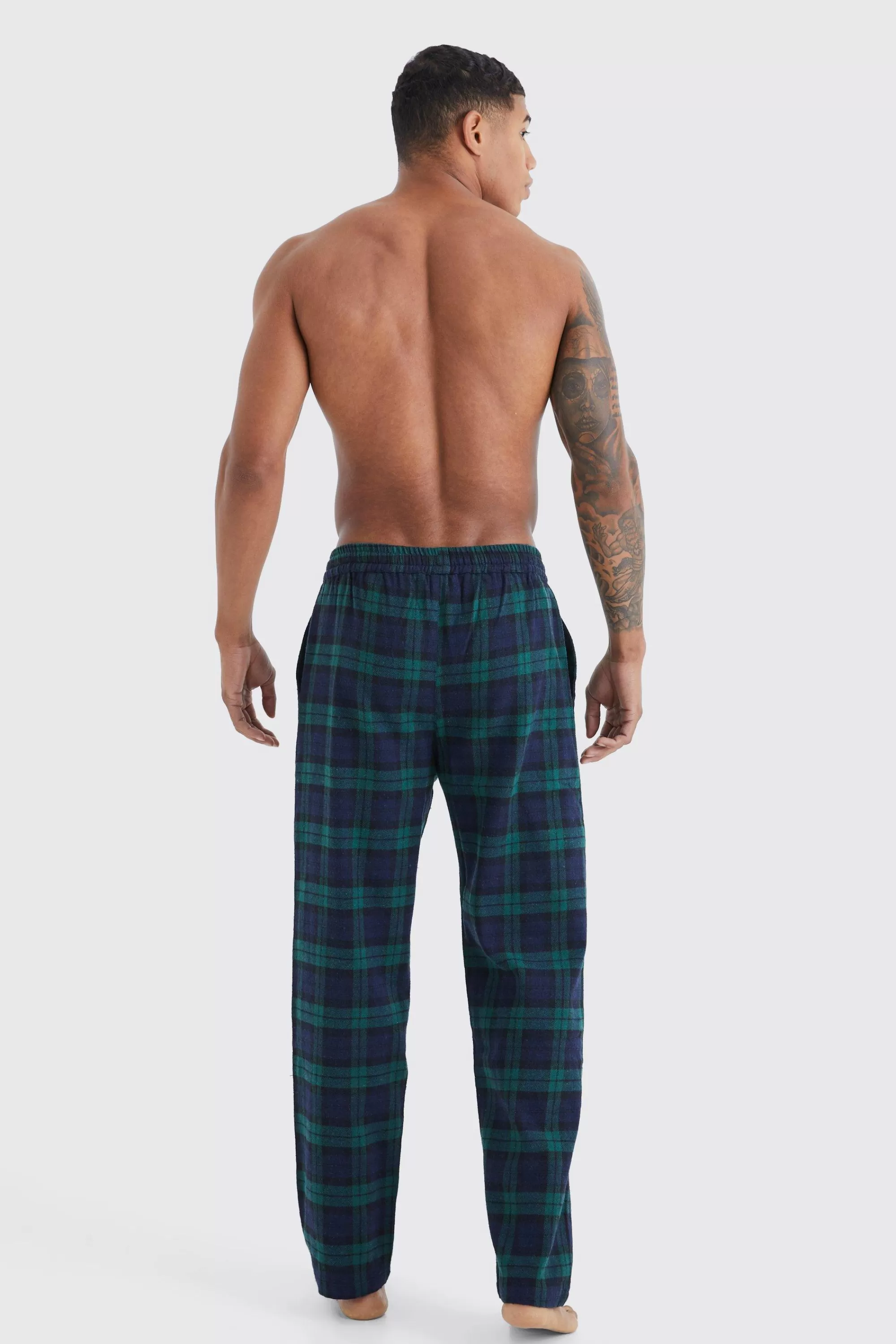boohooMAN Woven Check Loungewear Pants | UK