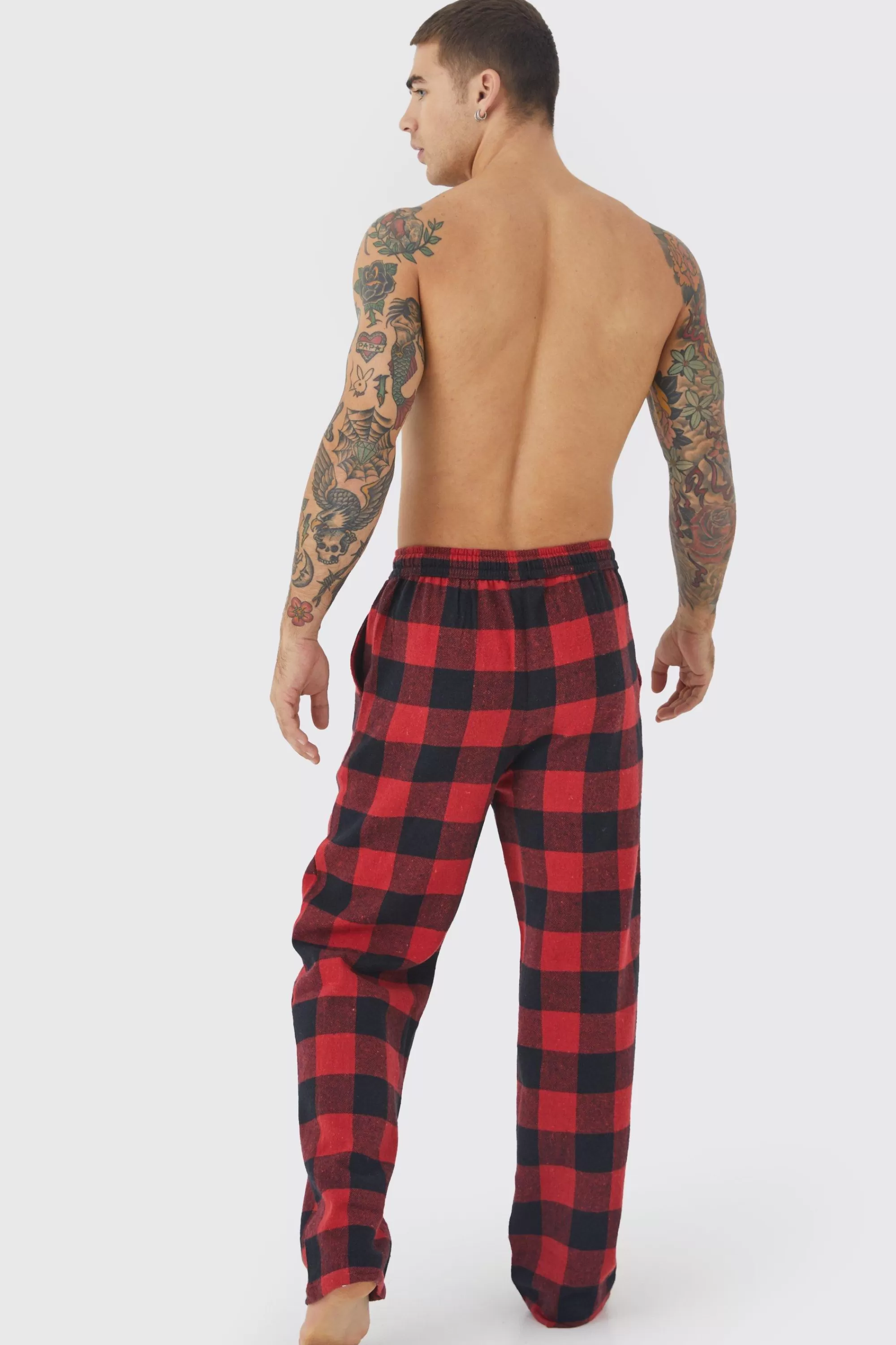 boohooMAN Woven Check Loungewear Pants | UK