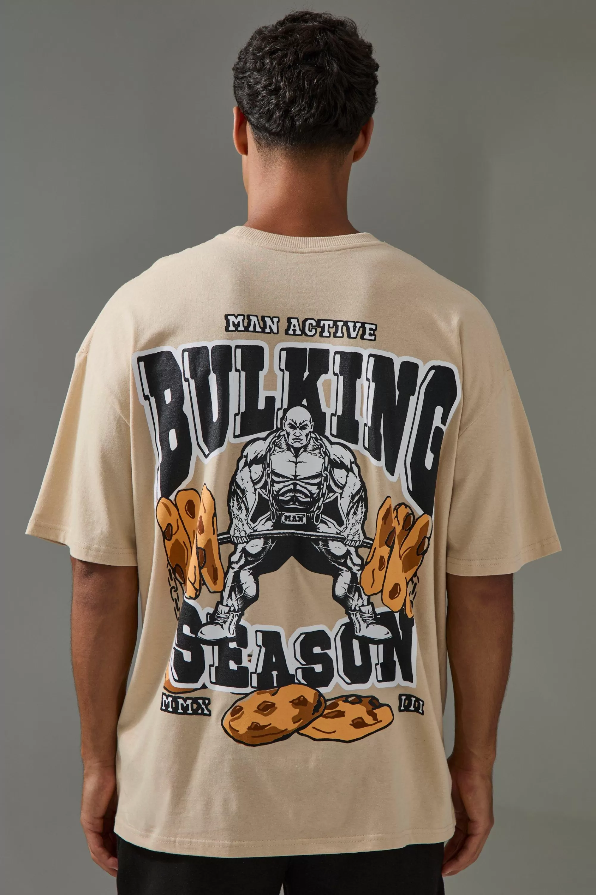 boohooMAN Active Oversized Bulking Season T-shirt | UK sand Store