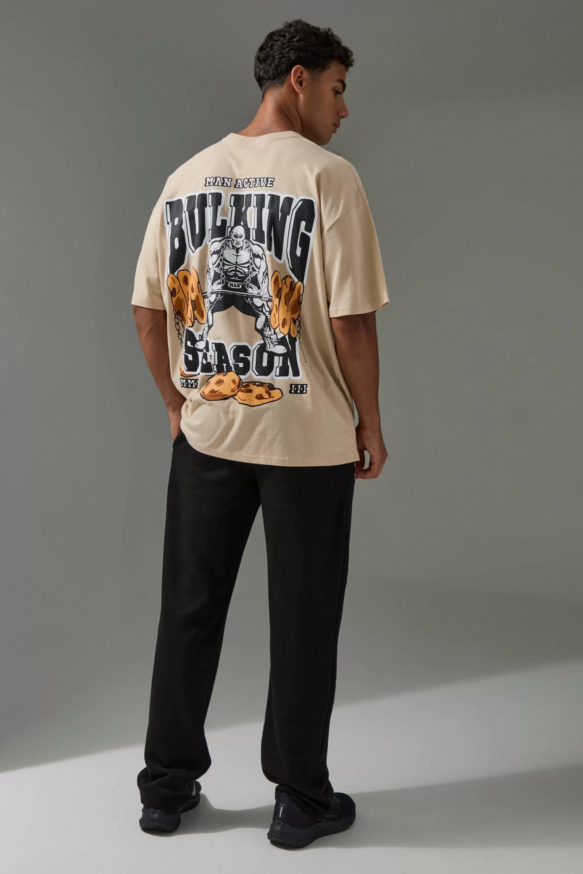 boohooMAN Active Oversized Bulking Season T-shirt | UK sand Store