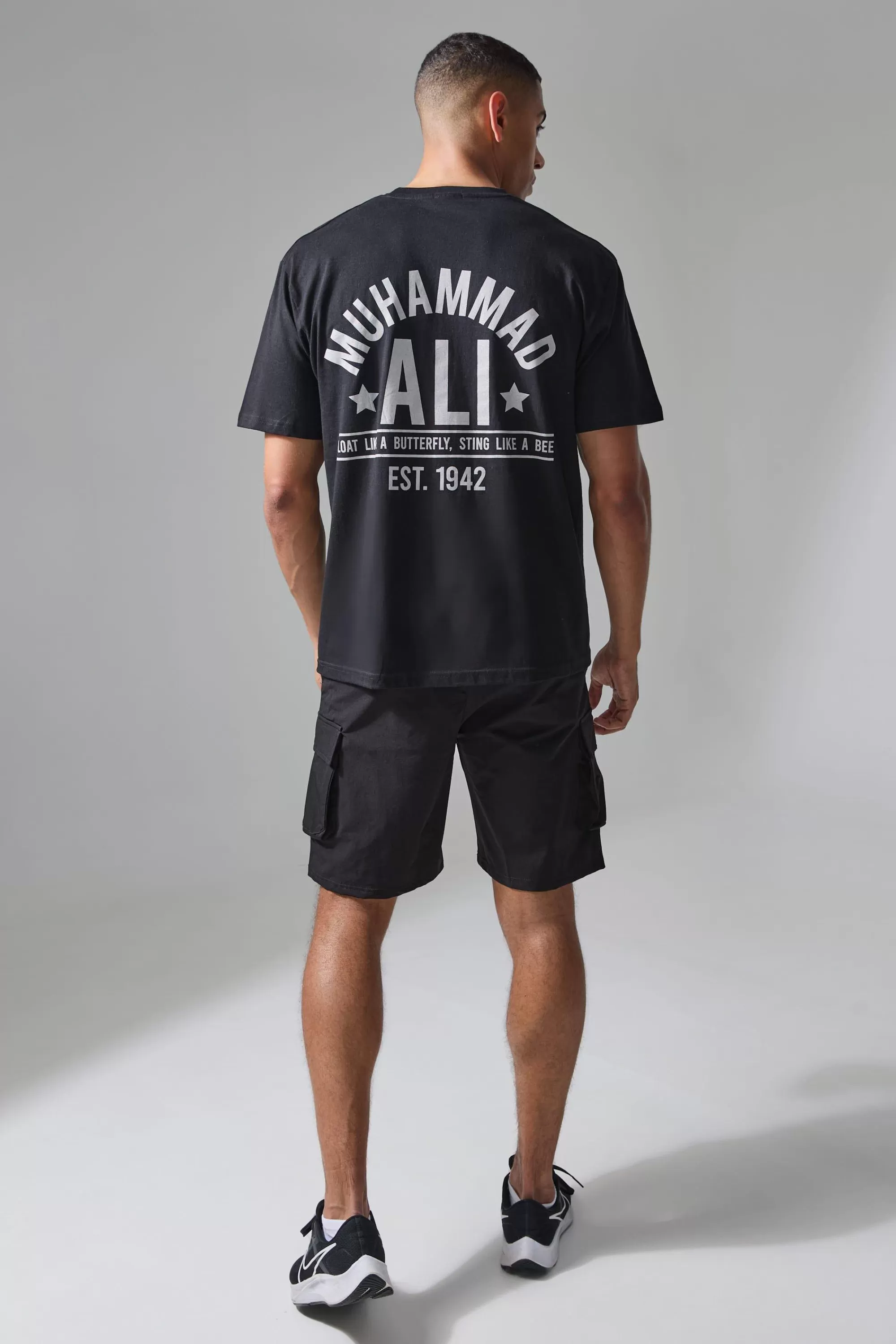 boohooMAN Active Oversized Muhammad Ali Est. 1942 License T-shirt | UK black Cheap