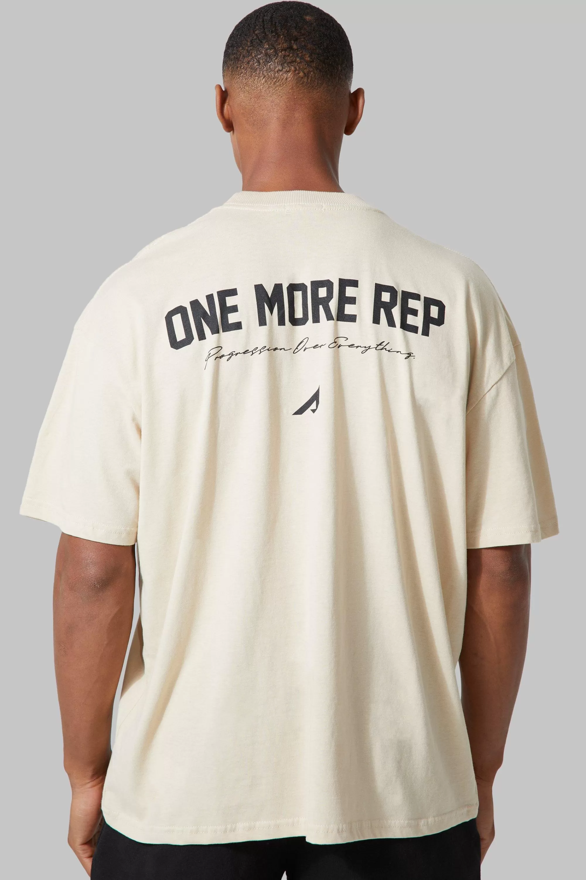 boohooMAN Active Oversized One More Rep T-shirt | UK sand Discount