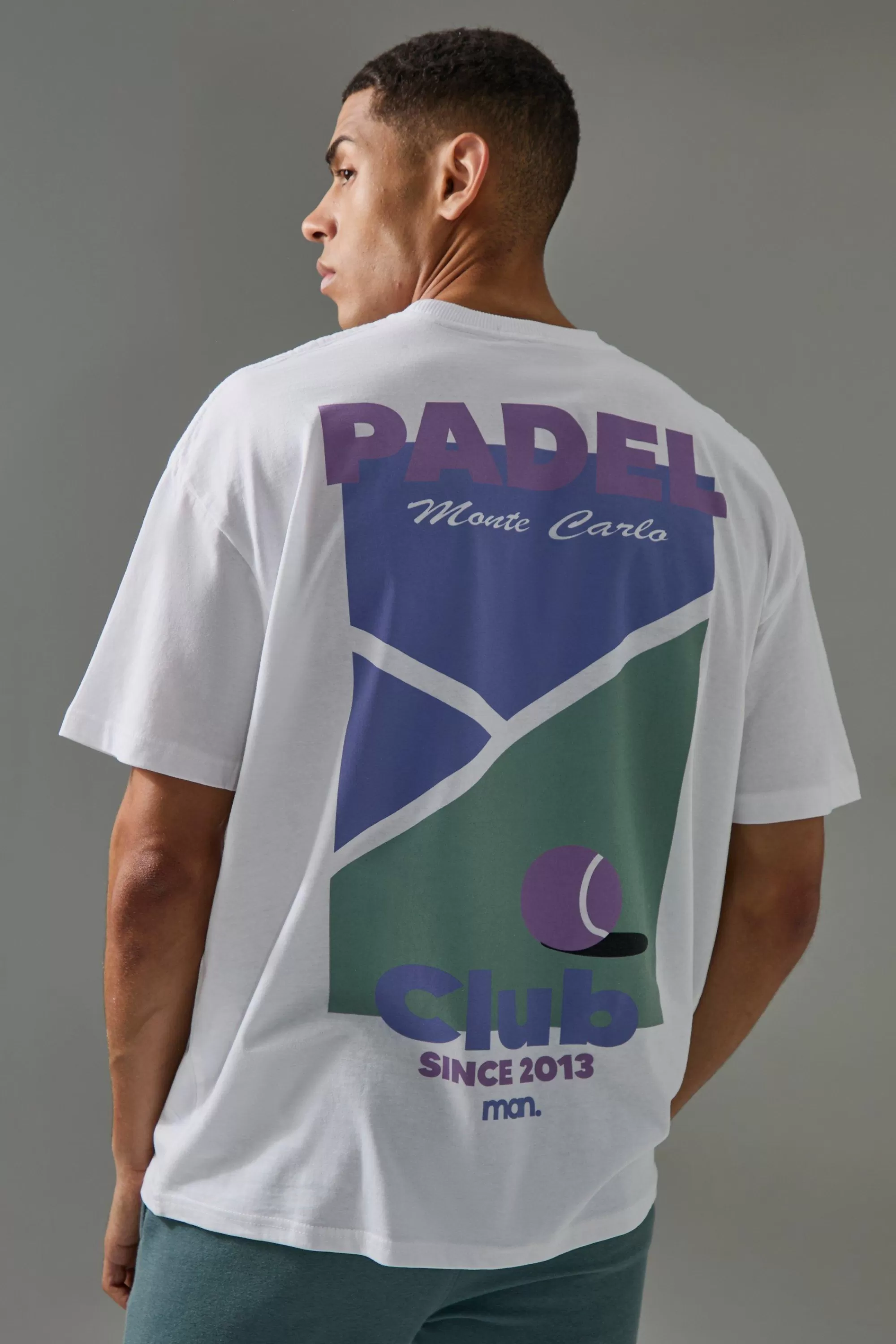 boohooMAN Active Oversized Padel Club Graphic T-shirt | UK white Cheap