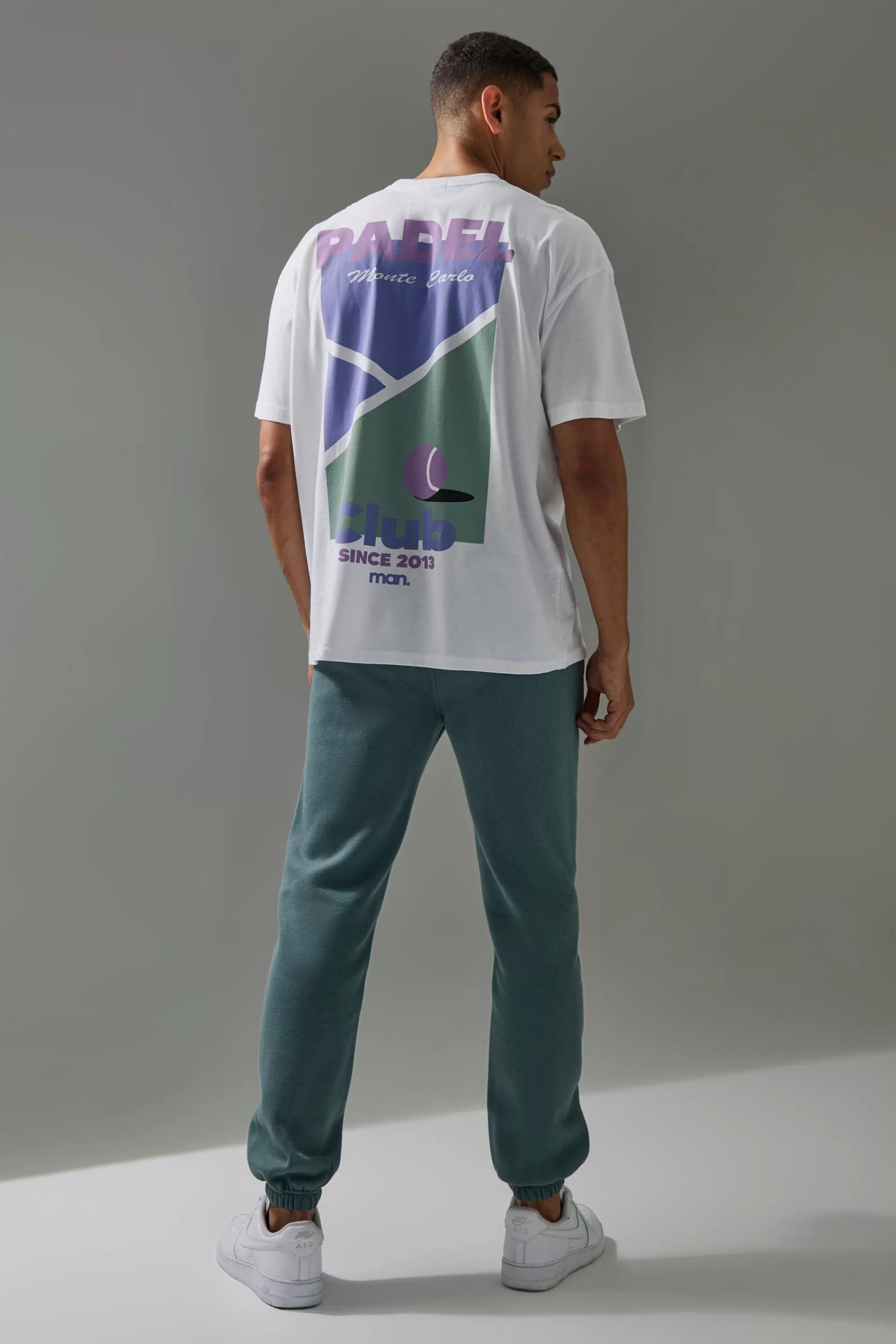 boohooMAN Active Oversized Padel Club Graphic T-shirt | UK white Cheap