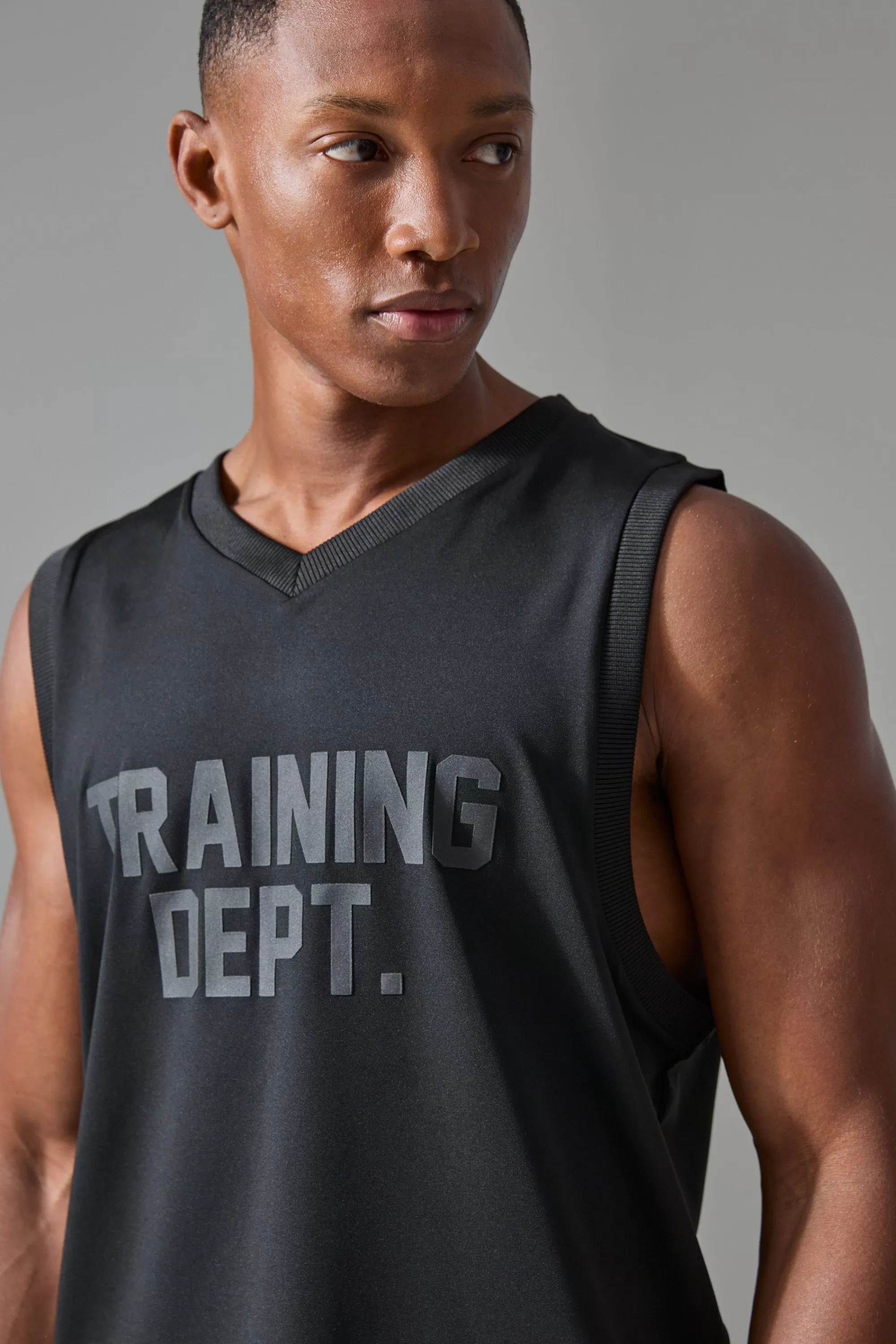 boohooMAN Active Training Dept Basketball Vest | UK black Sale