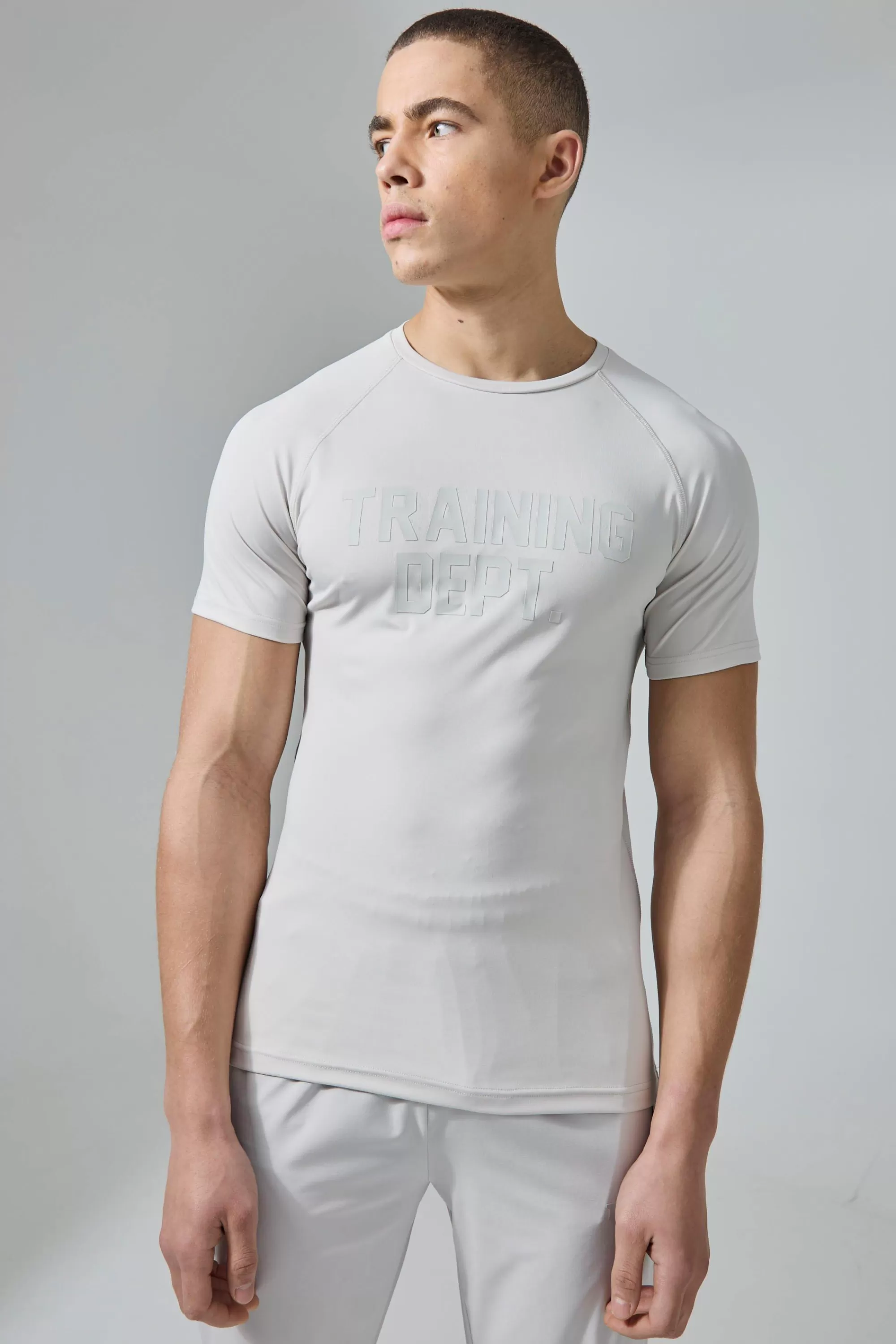 boohooMAN Active Training Dept Muscle Fit T-shirt | UK light grey Fashion