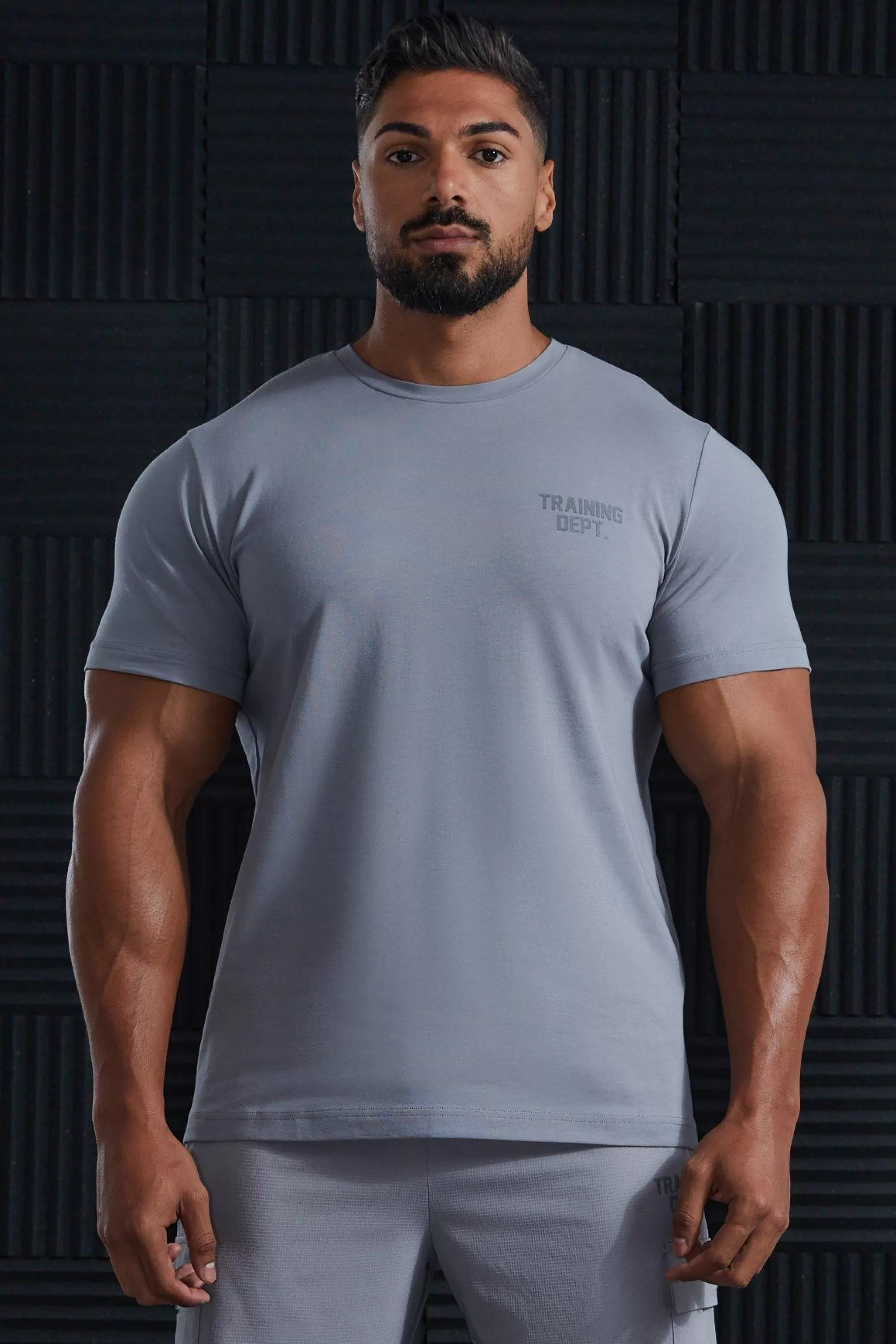 boohooMAN Active Training Dept Performance Slim T-shirt | UK light grey Outlet
