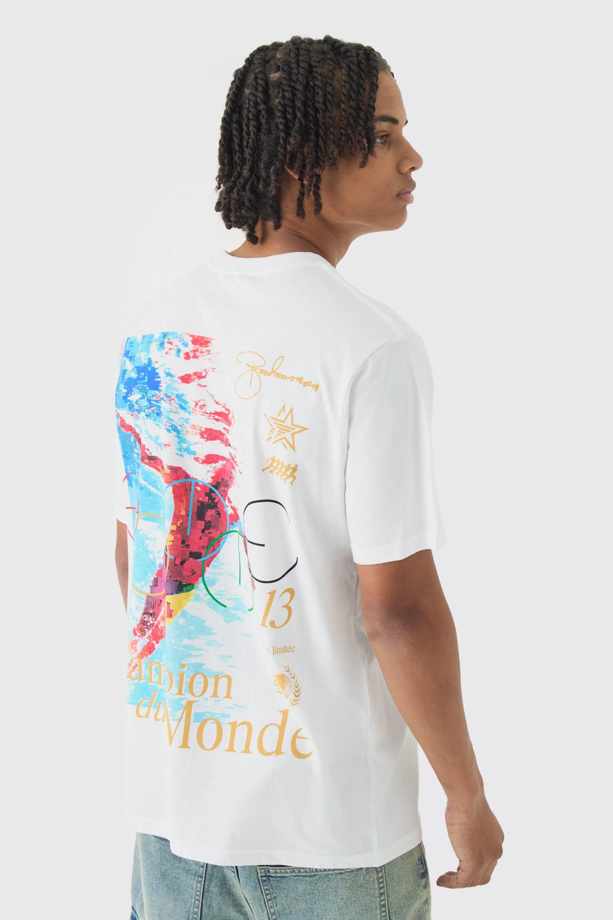 boohooMAN Athlete Printed T-Shirt | UK white Cheap