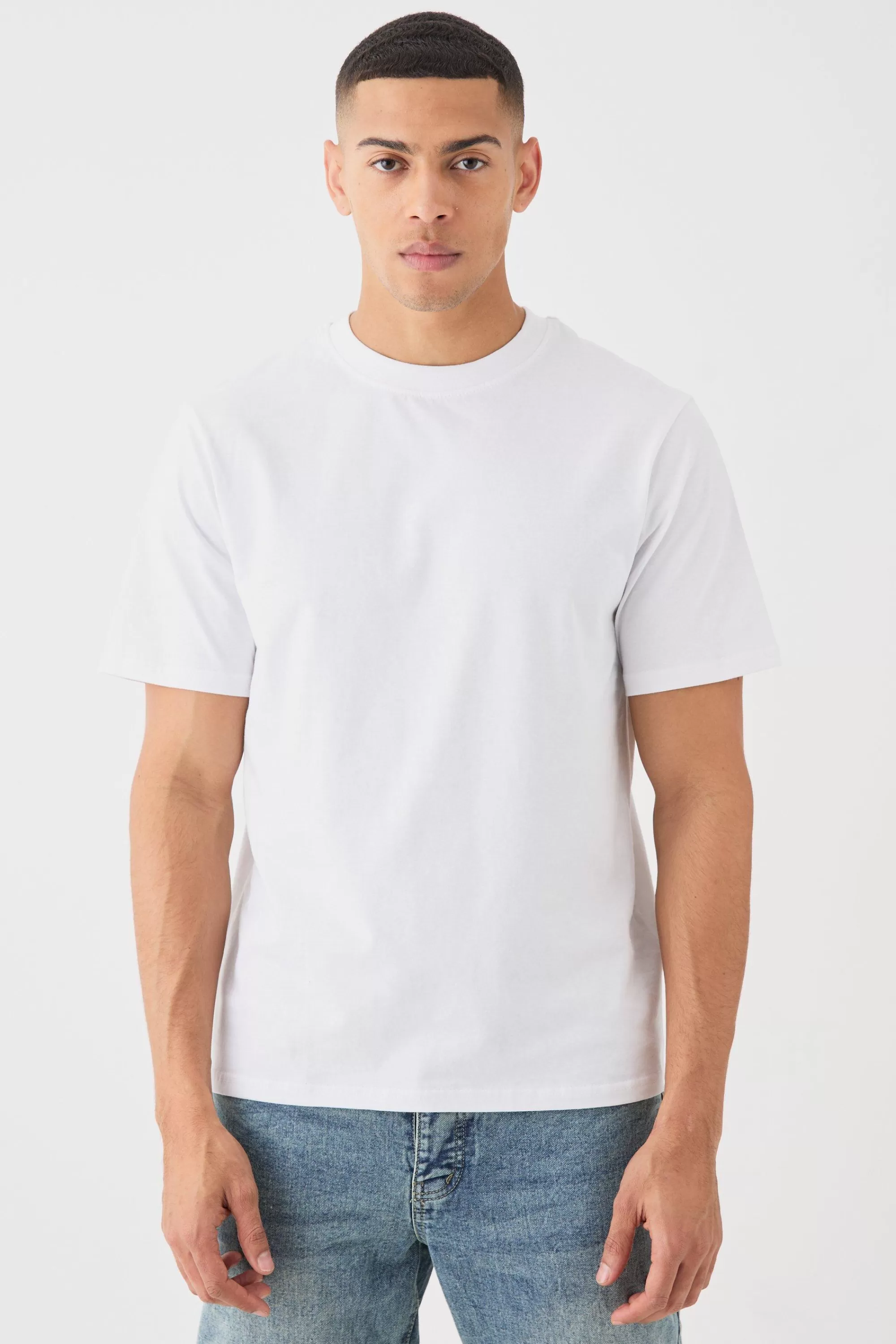 boohooMAN Basic Crew Neck T-shirt | UK white New