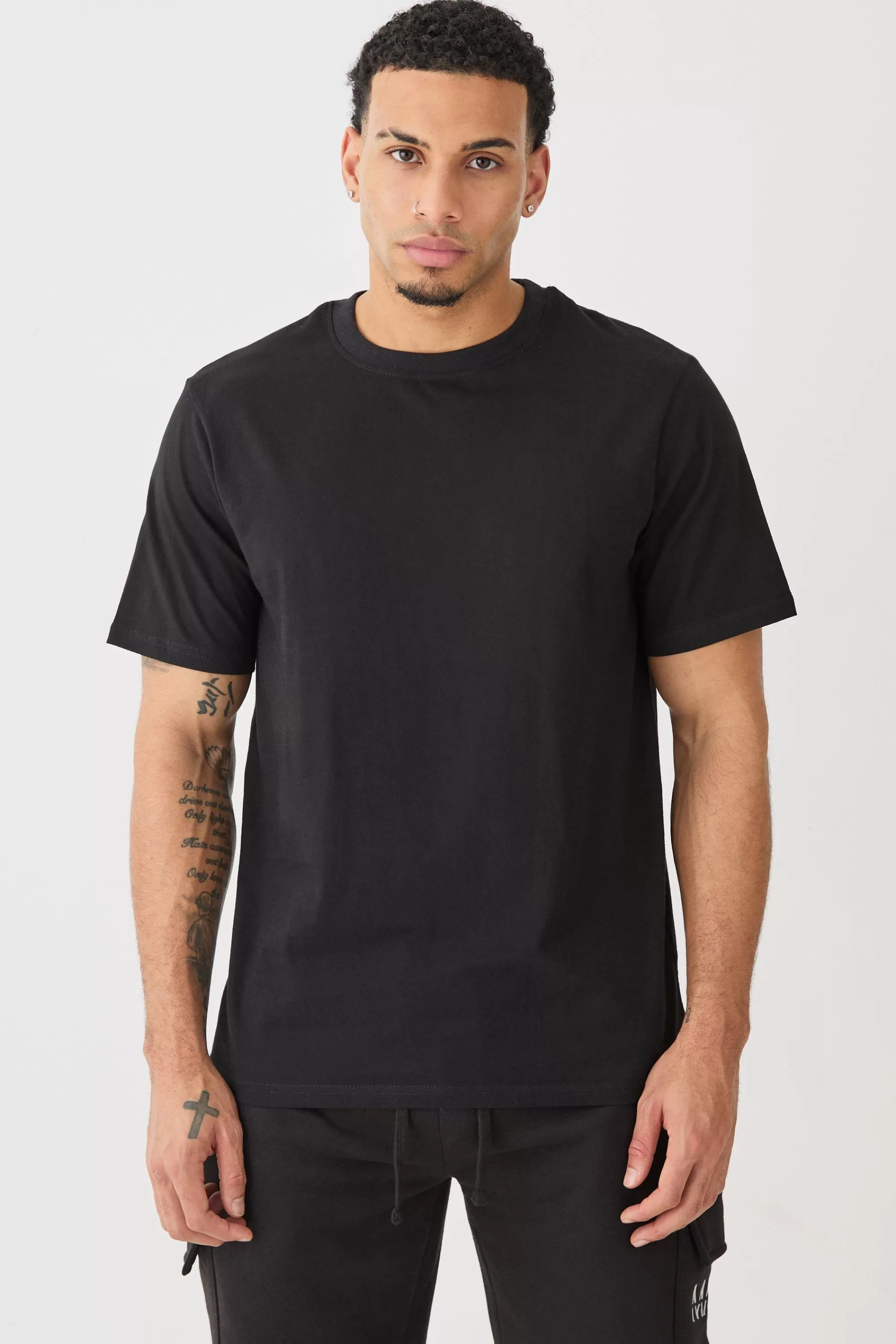boohooMAN Basic Crew Neck T-shirt | UK black New