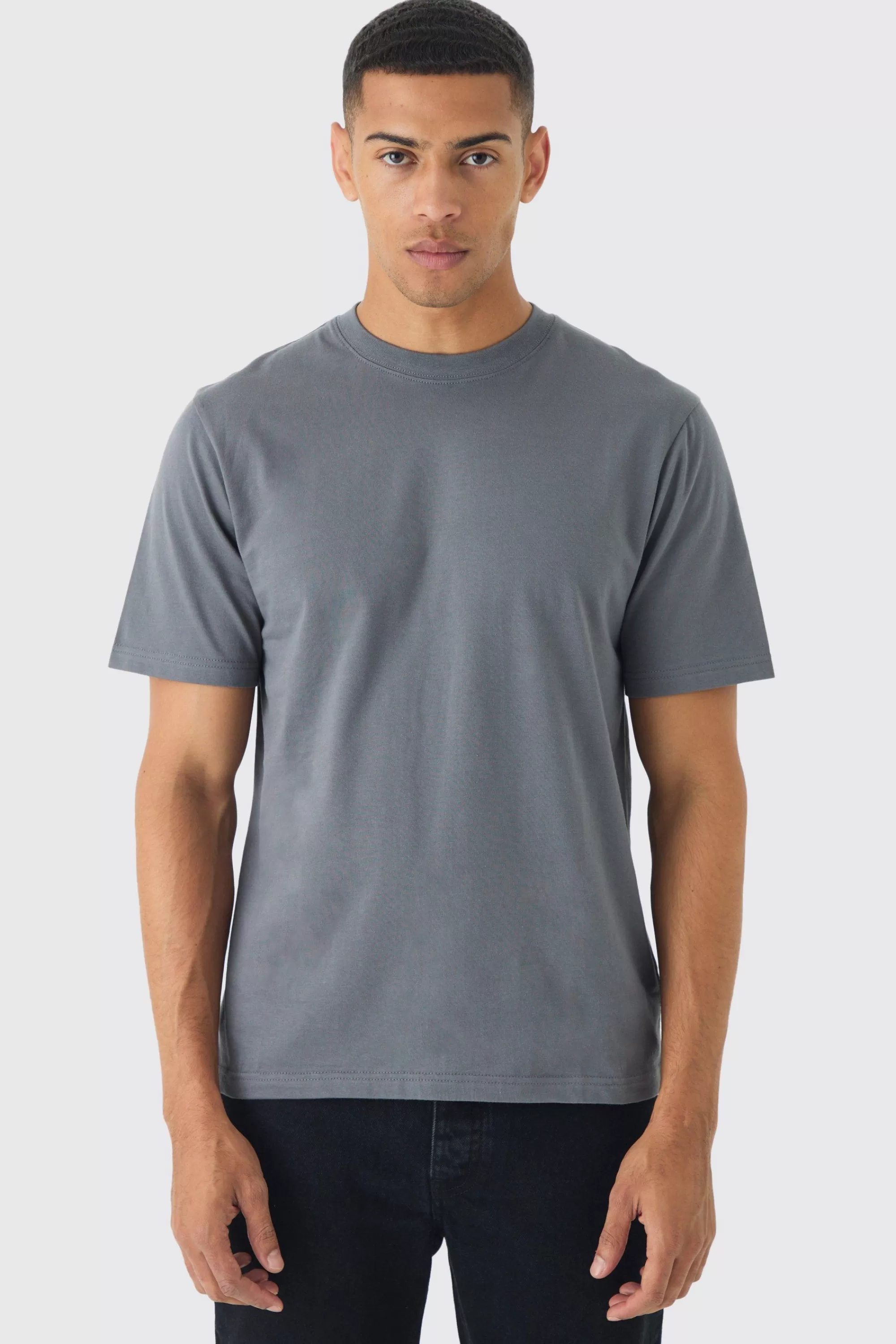 boohooMAN Basic Crew Neck T-shirt | UK charcoal Best Sale