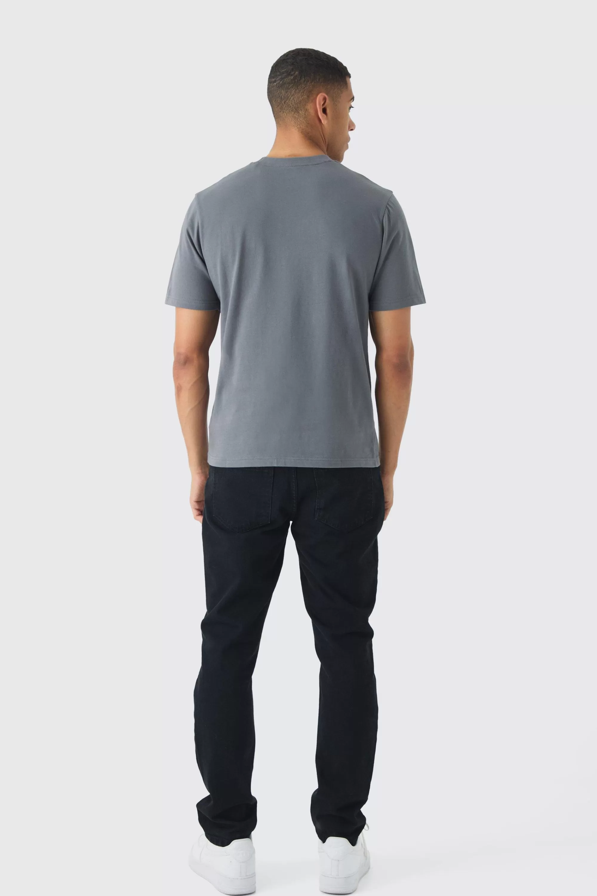 boohooMAN Basic Crew Neck T-shirt | UK charcoal Best Sale