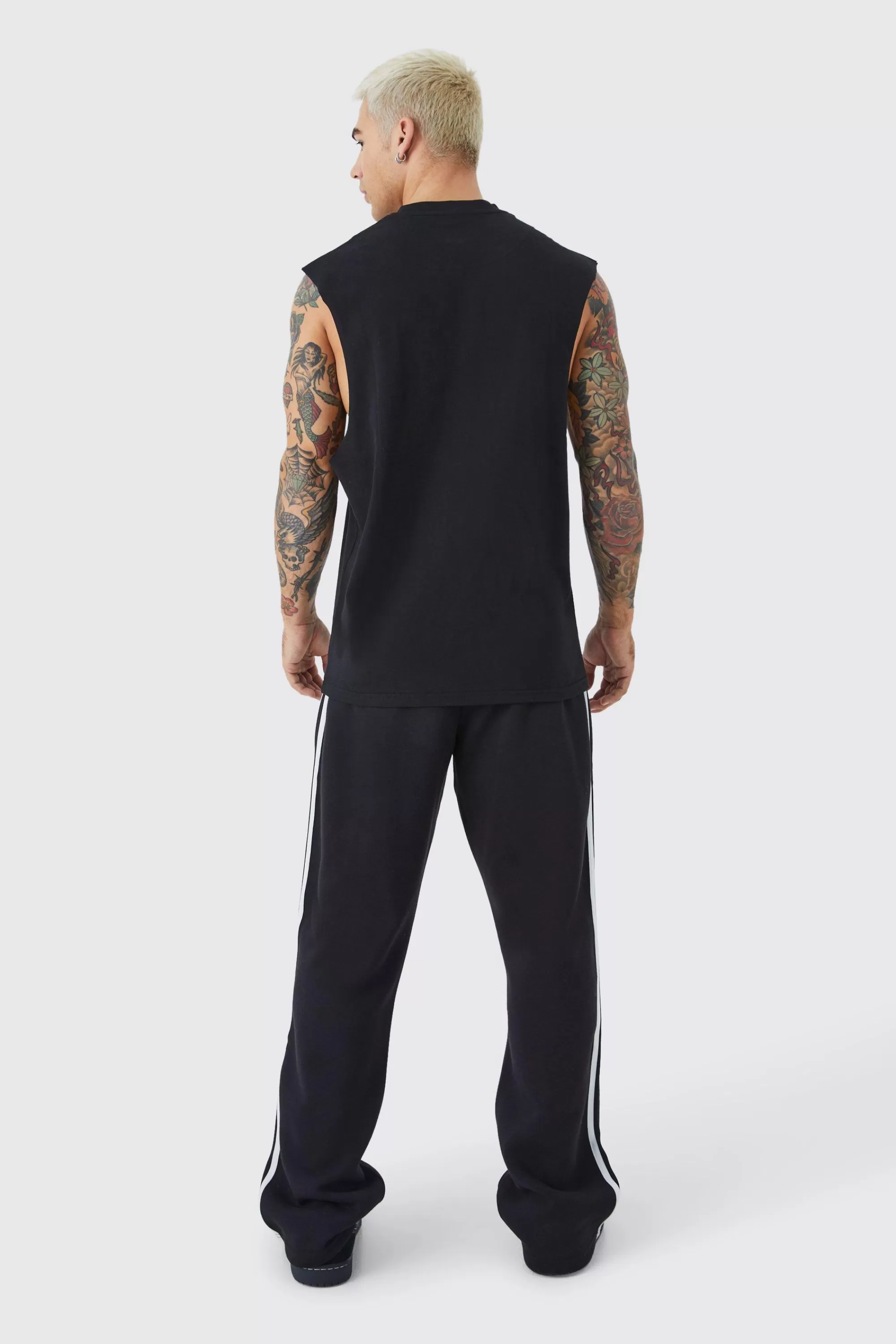 boohooMAN Basic Drop Armhole Tank | UK black Store