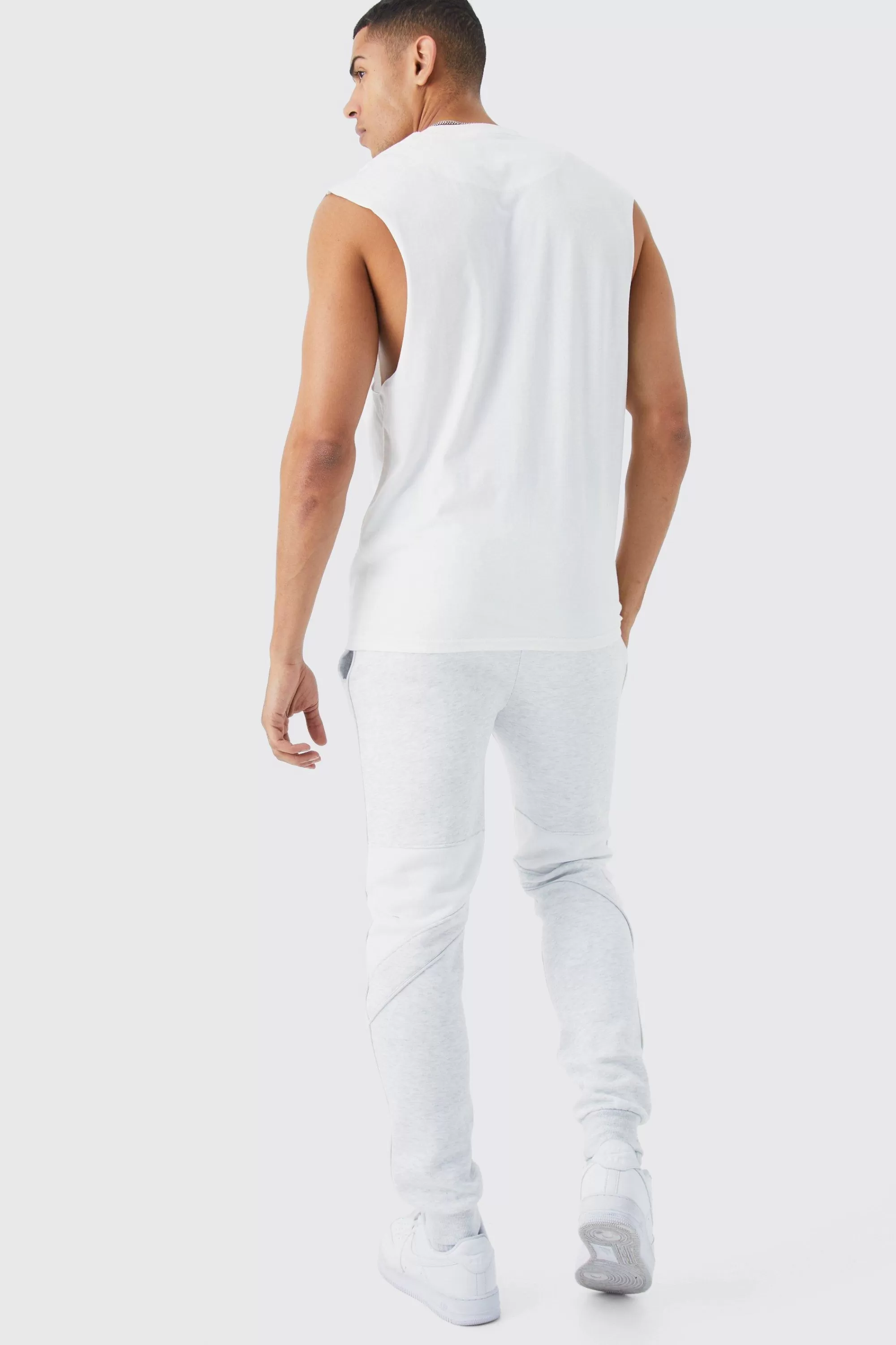 boohooMAN Basic Drop Armhole Tank | UK white Cheap