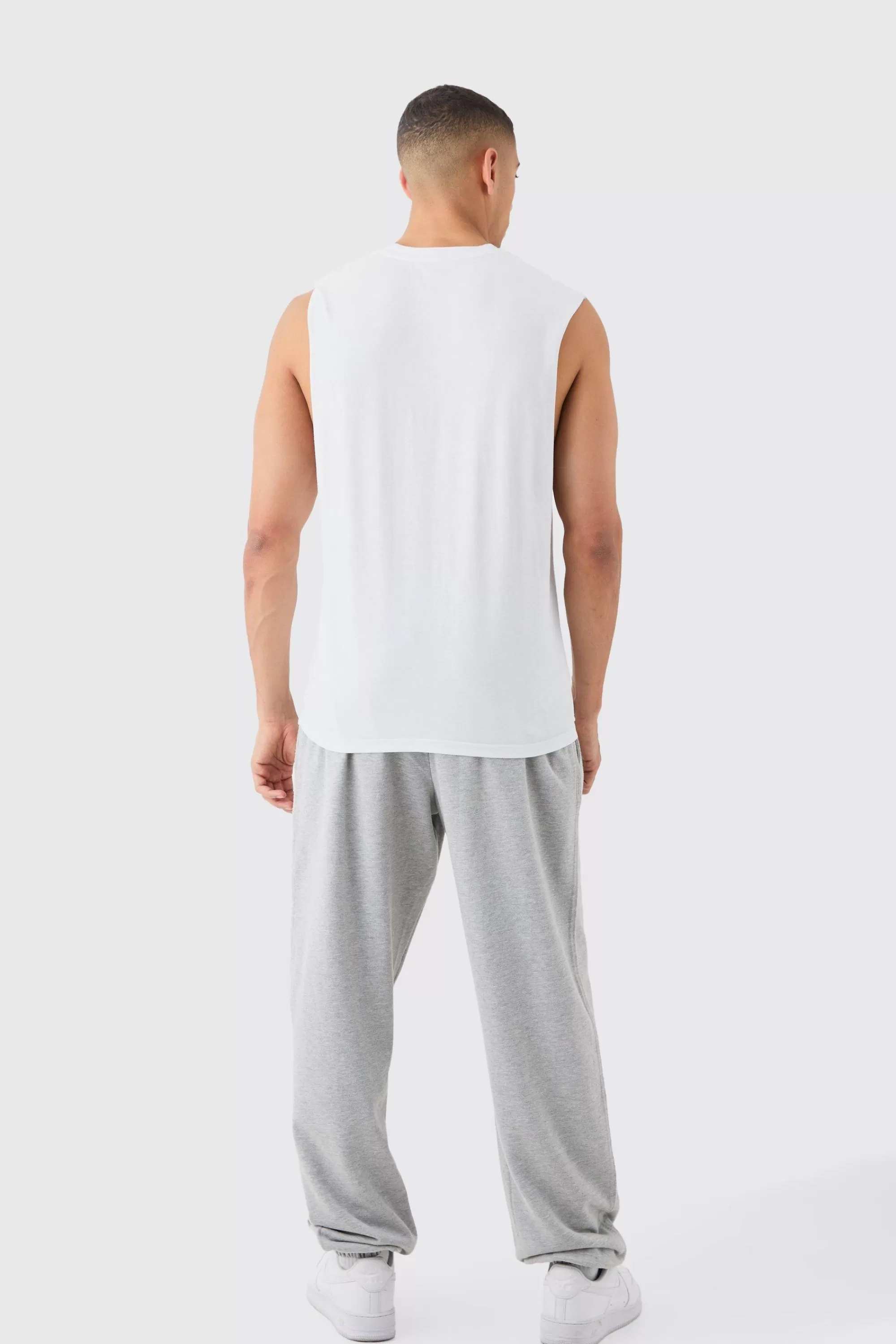 boohooMAN Basic Drop Armhole Tank | UK white Flash Sale