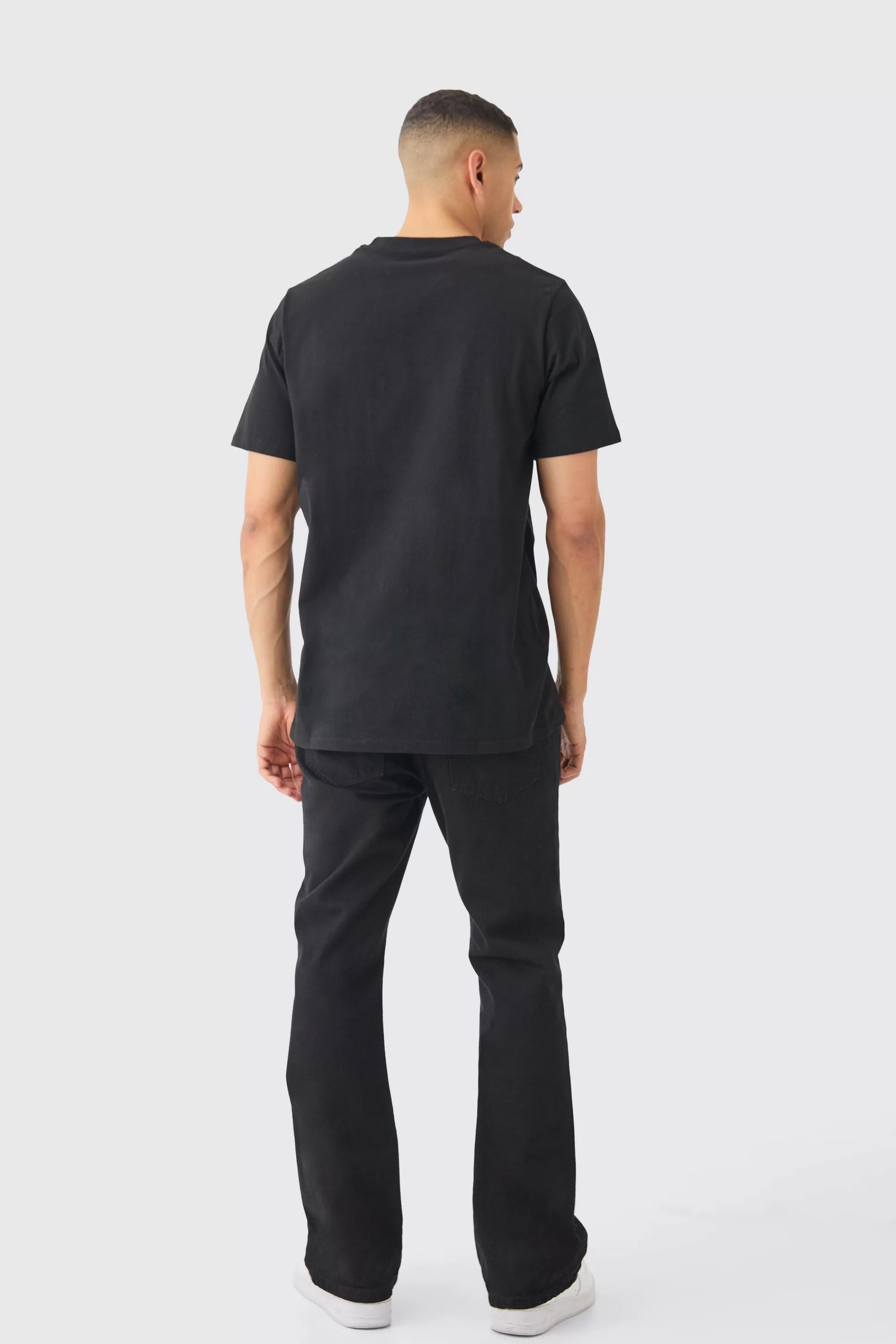 boohooMAN Basic Longline Crew Neck T-shirt | UK black Clearance