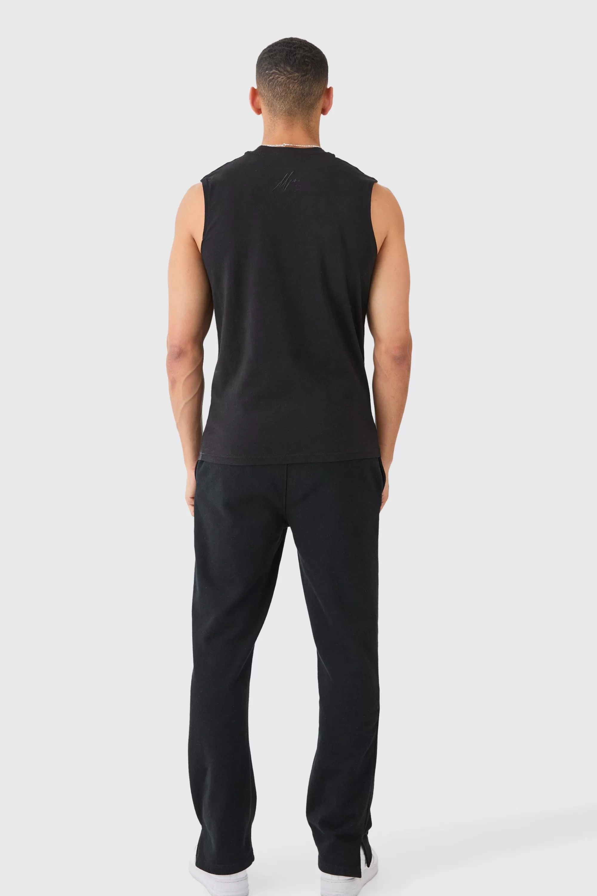 boohooMAN Basic Man Signature Tank | UK black Best