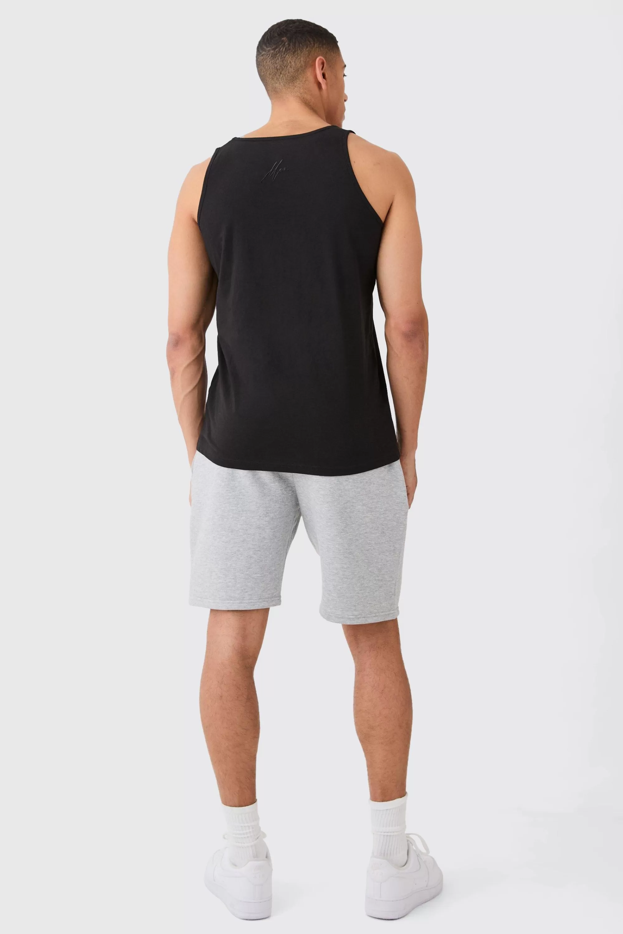 boohooMAN Basic Man Signature Vest | UK black Clearance