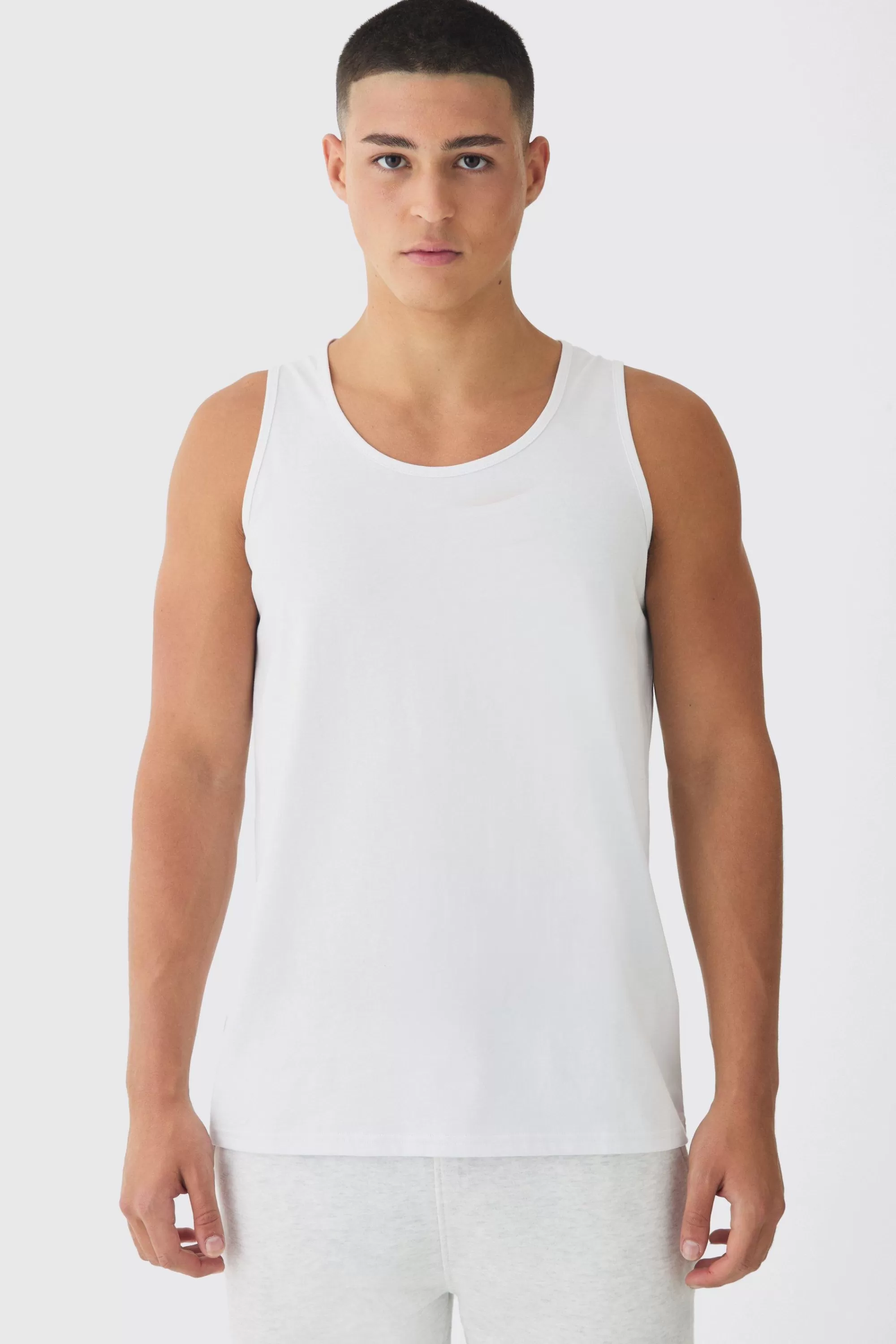 boohooMAN Basic Vest | UK white Shop