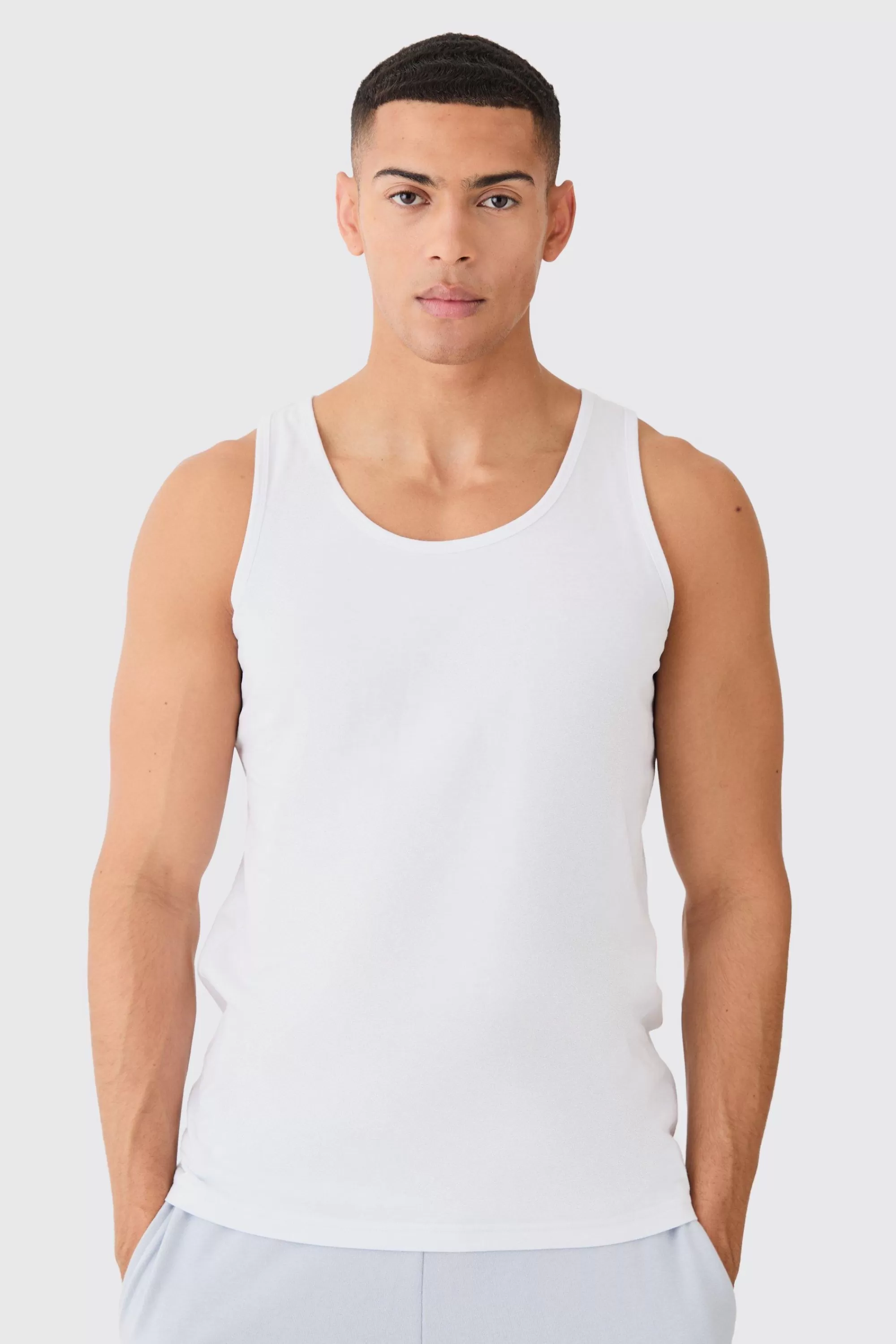boohooMAN Basic Vest | UK white Online