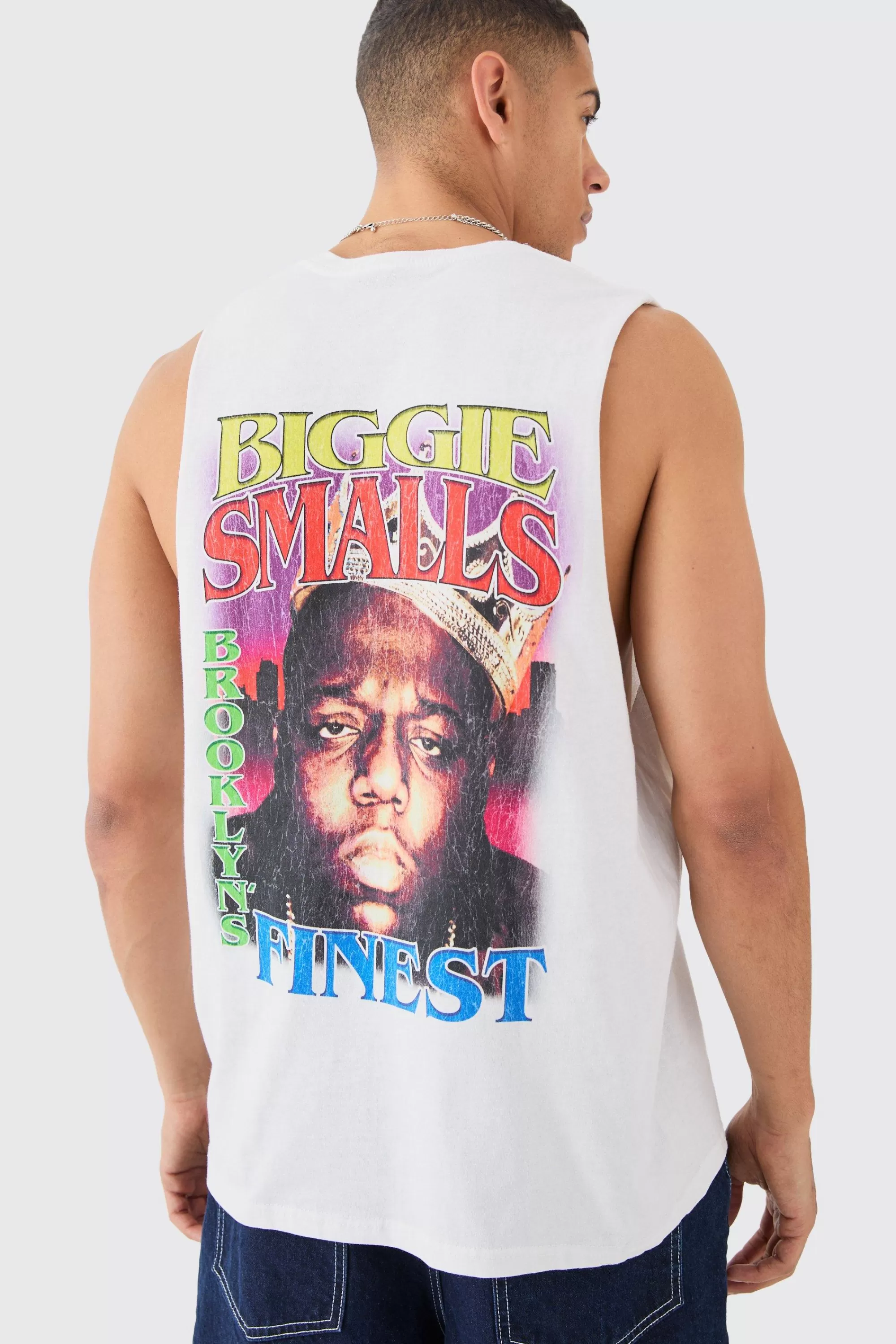 boohooMAN Biggie Smalls License Tank | UK white New