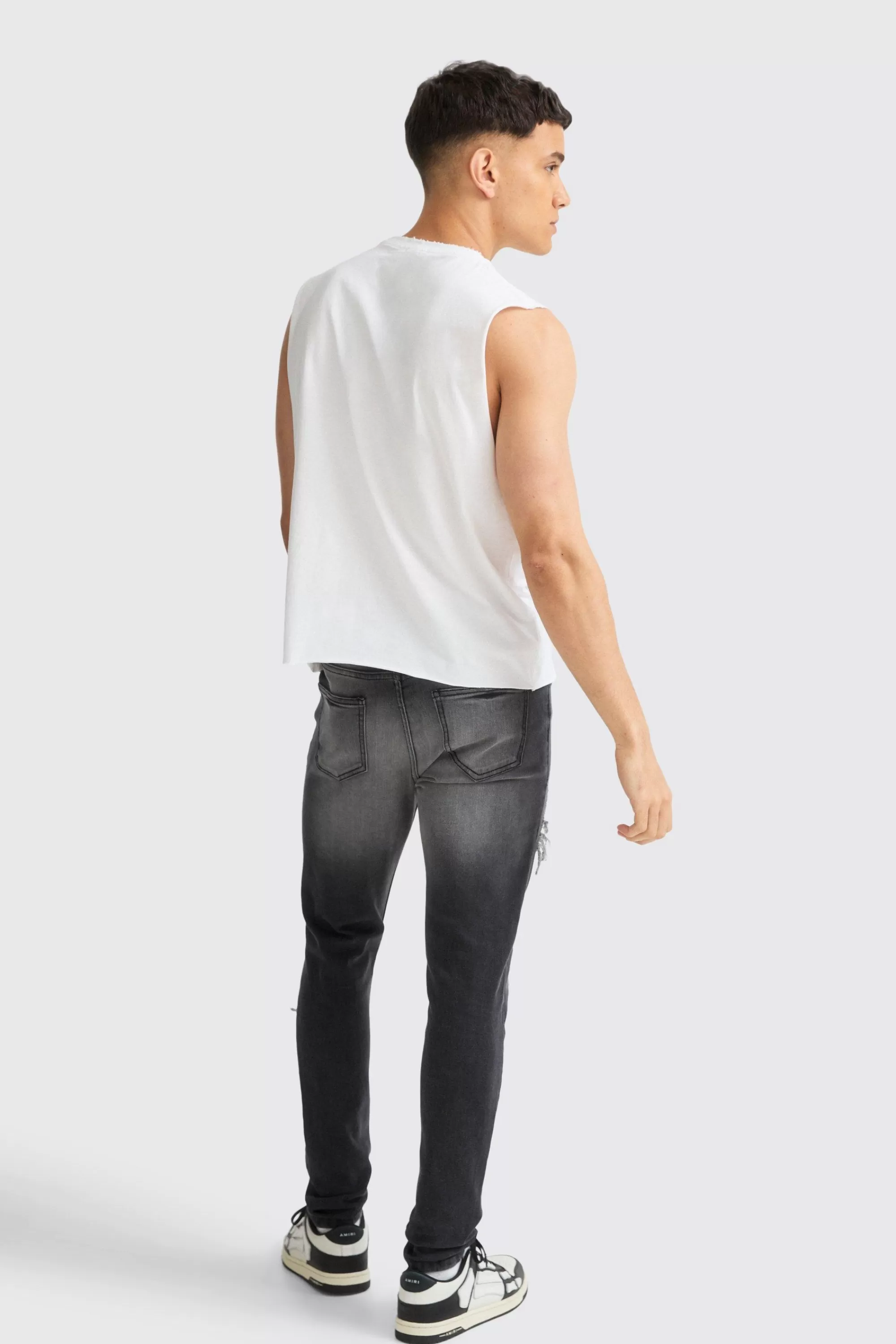 boohooMAN Boxy Talk Pride To Me Distressed Tank | UK white Sale