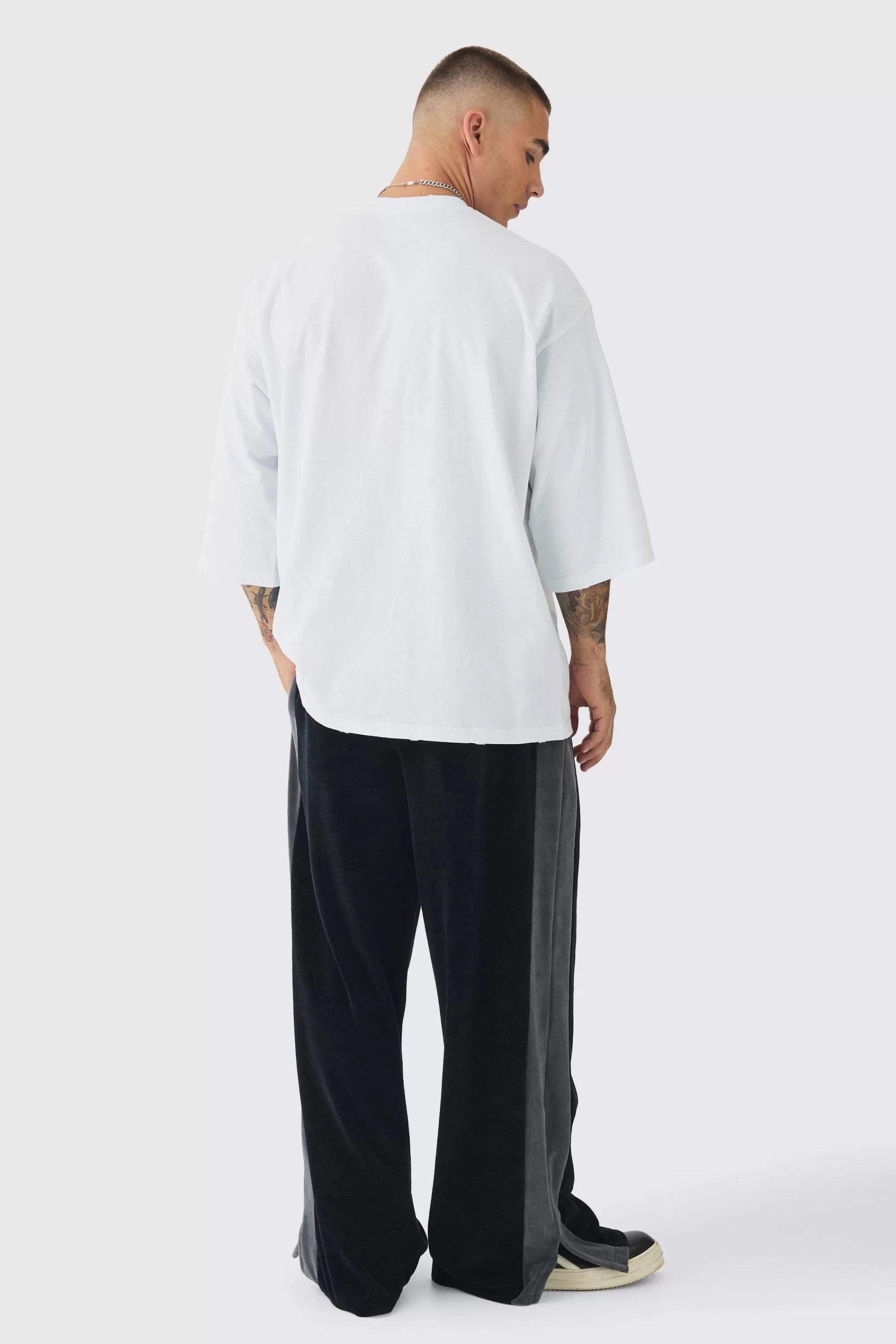 boohooMAN Extreme Heavyweight Oversized Slogan T-Shirt | UK white Flash Sale