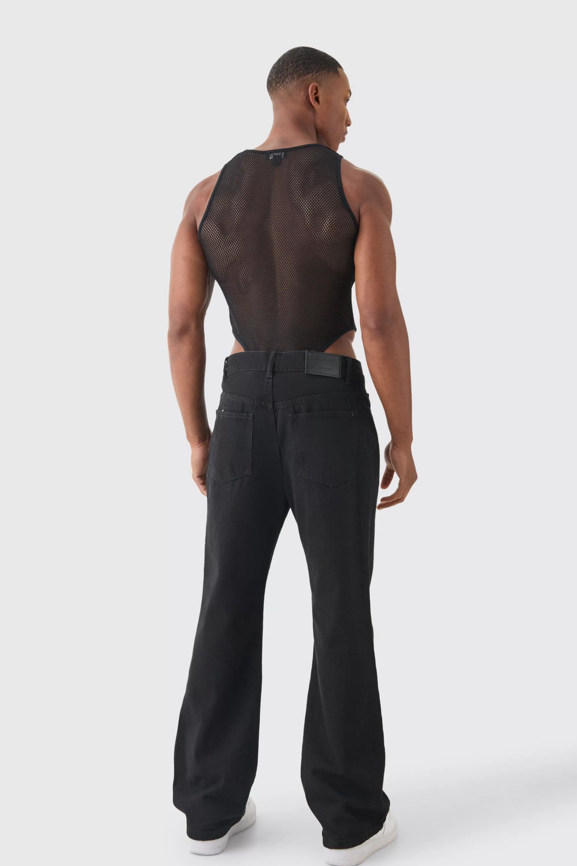 boohooMAN Full Mesh Bodysuit | UK black Cheap