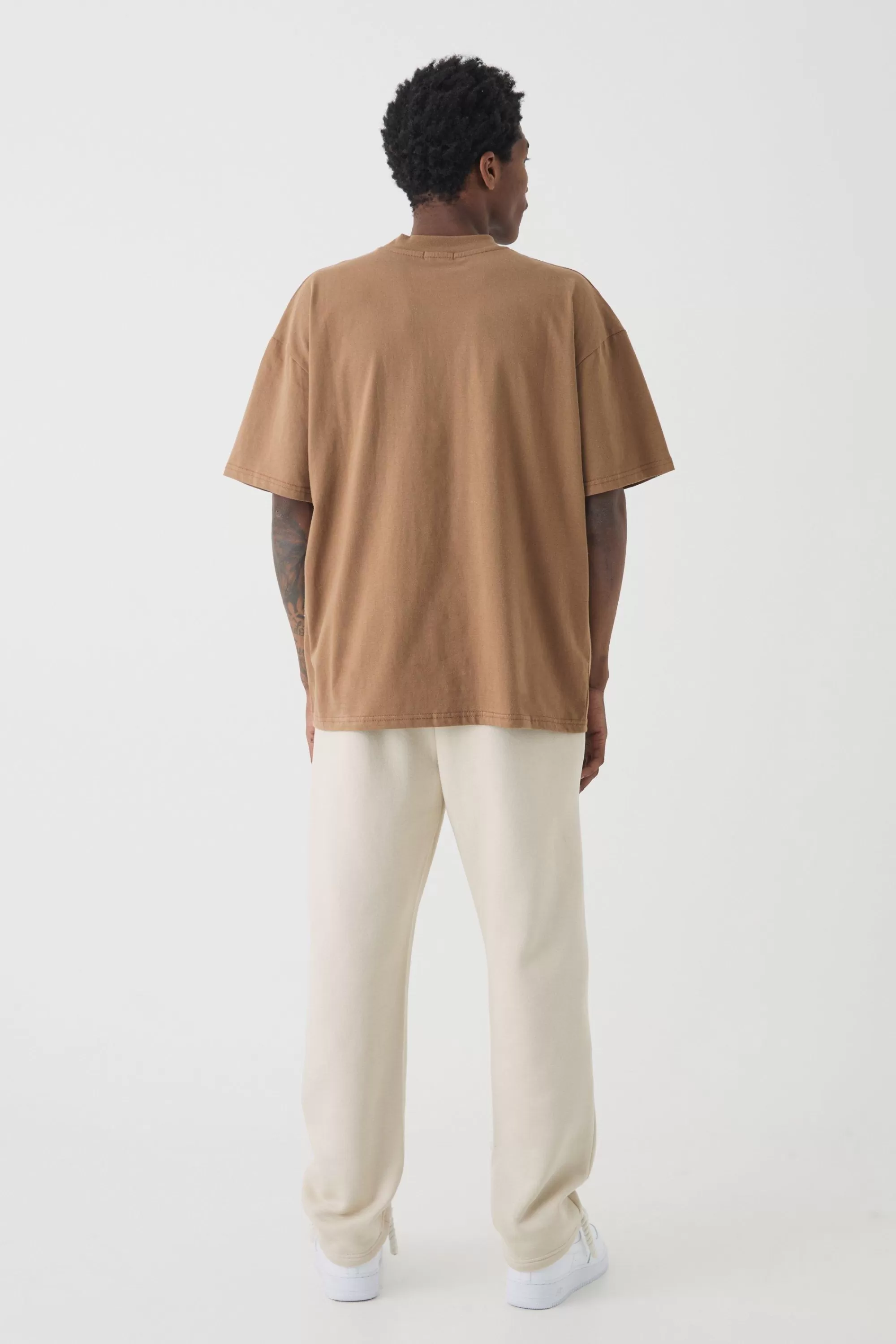 boohooMAN Heavyweight Limited Oversized T-shirt | UK mocha Fashion