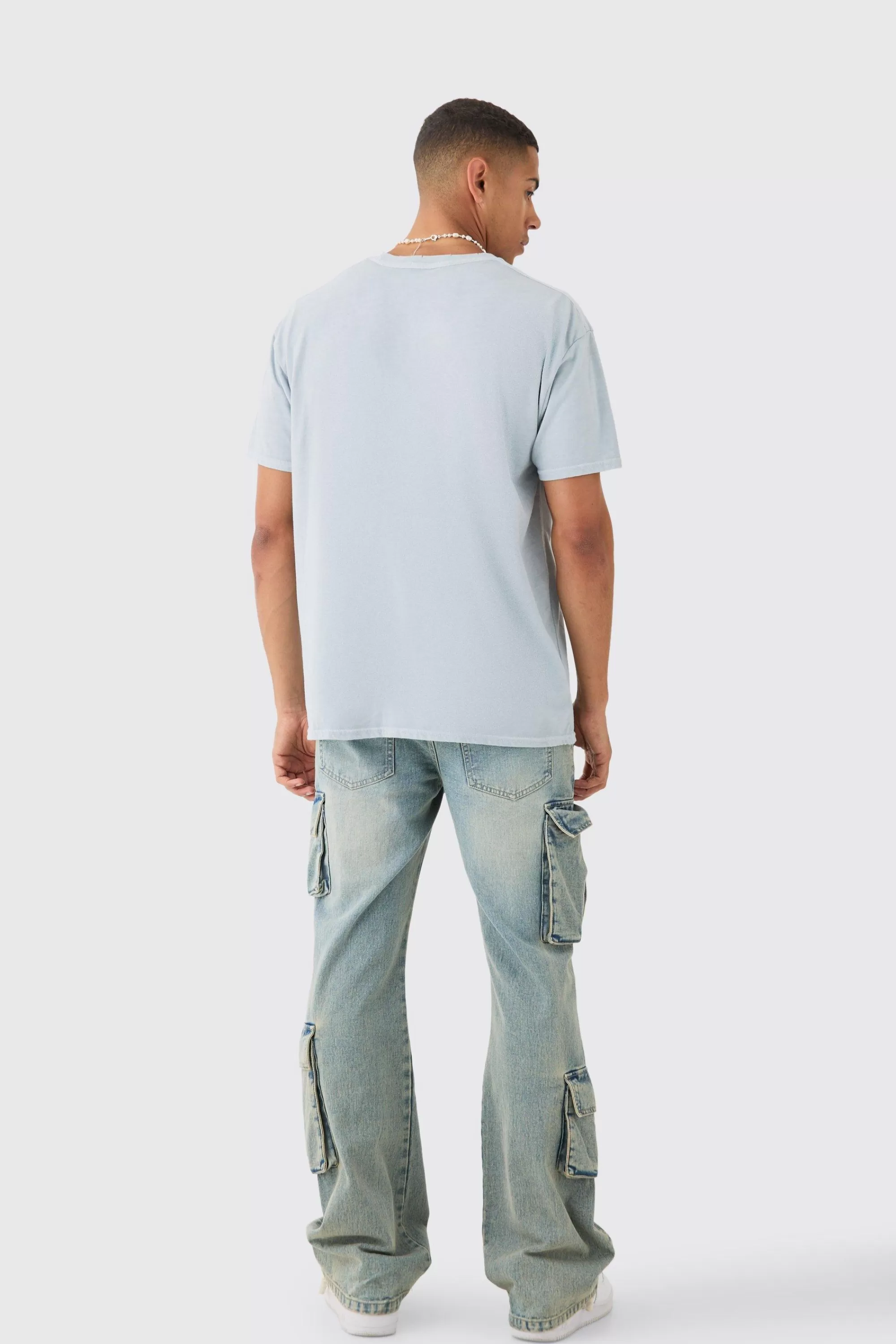 boohooMAN Loose Fit Distressed Wash T-shirt | UK grey Cheap