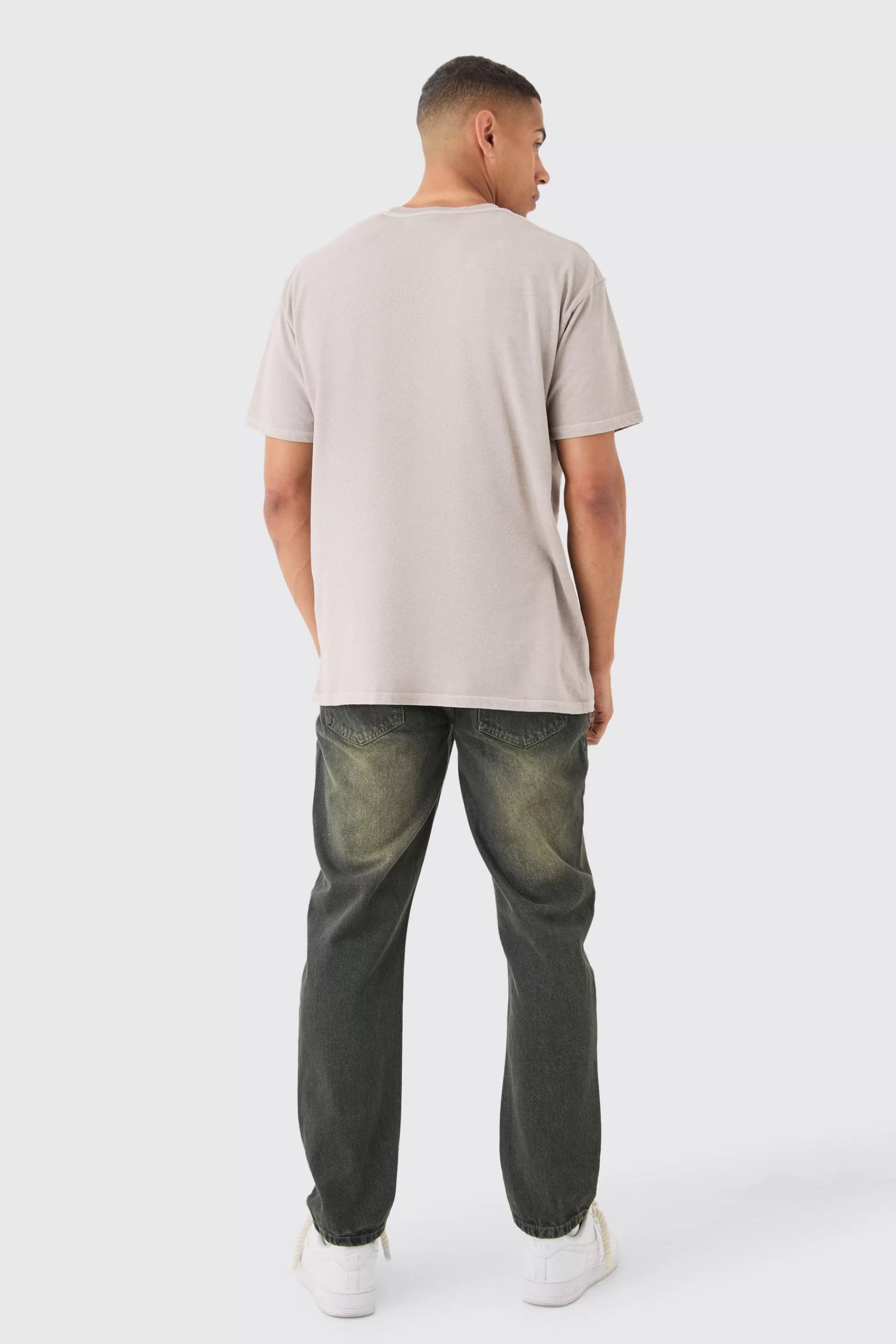boohooMAN Loose Fit Distressed Wash T-shirt | UK chocolate Best Sale