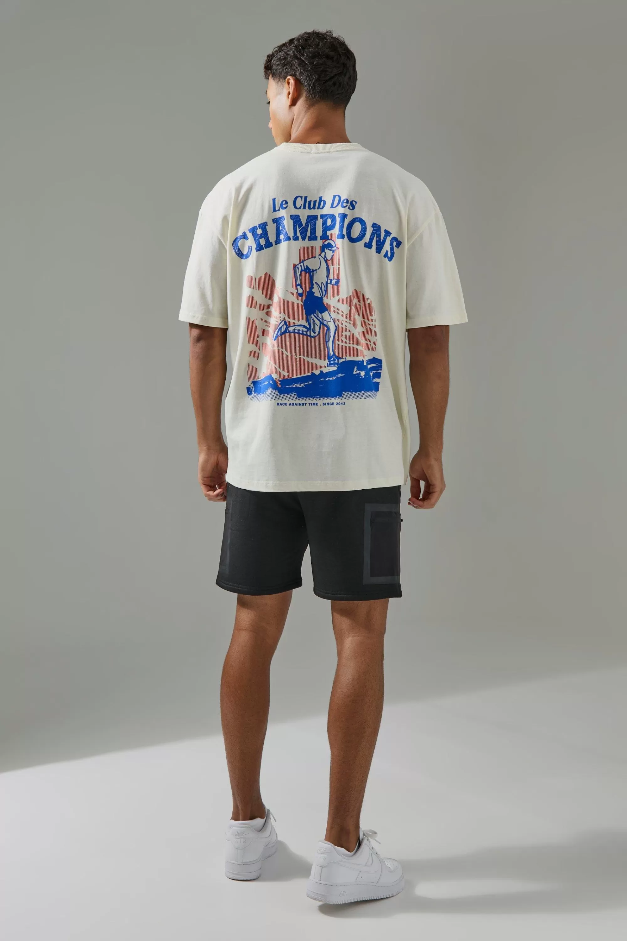 boohooMAN Man Active Champions Oversized T-shirt | UK ecru Shop