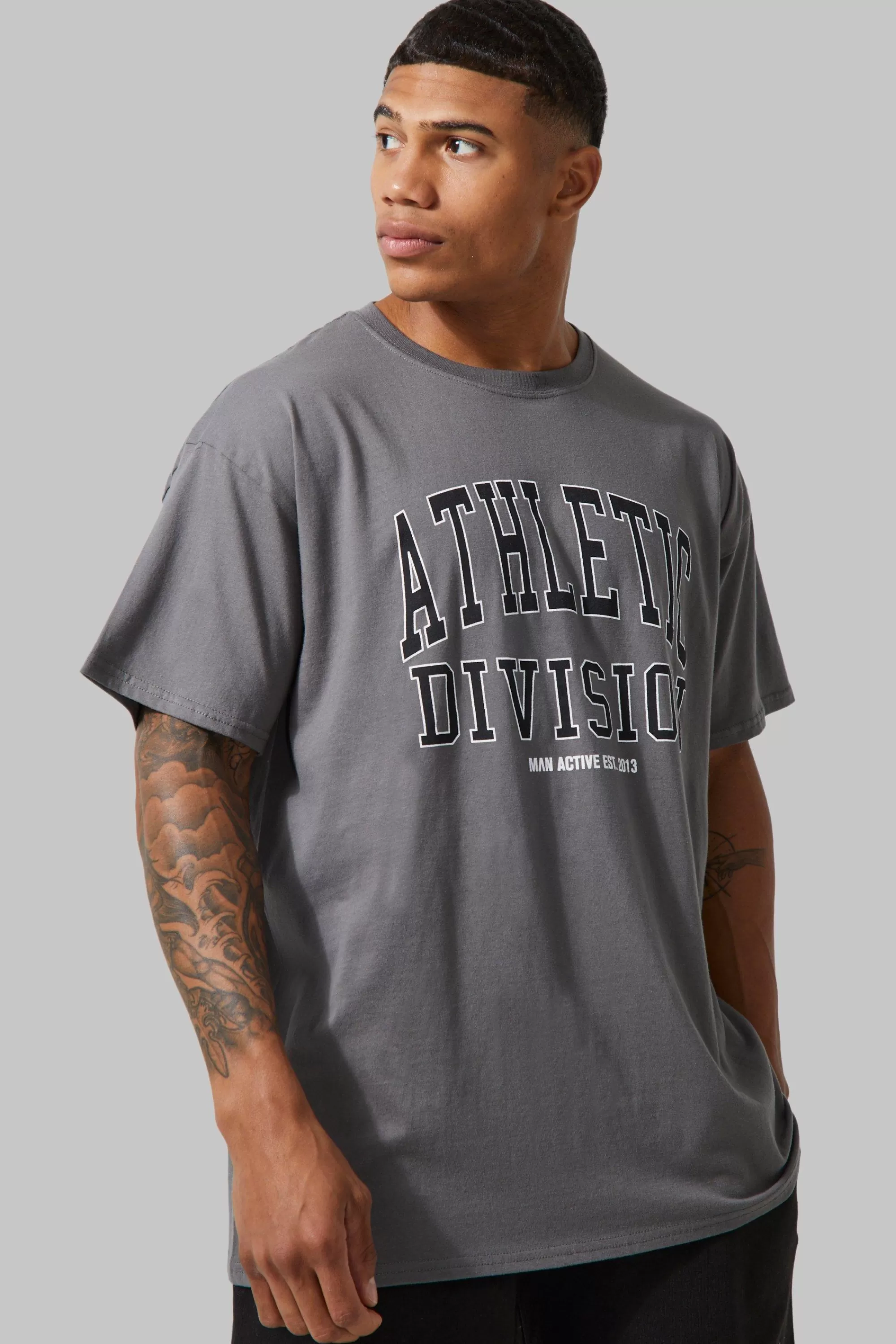 boohooMAN Man Active Gym Athletic Oversized T Shirt | UK grey Outlet