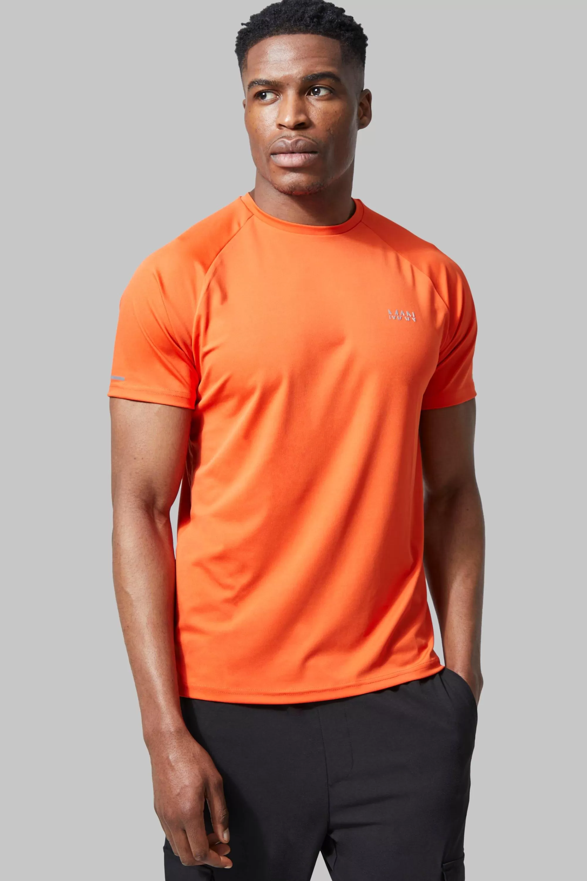 boohooMAN Man Active Gym Raglan Slim Fit T-shirt | UK orange Cheap